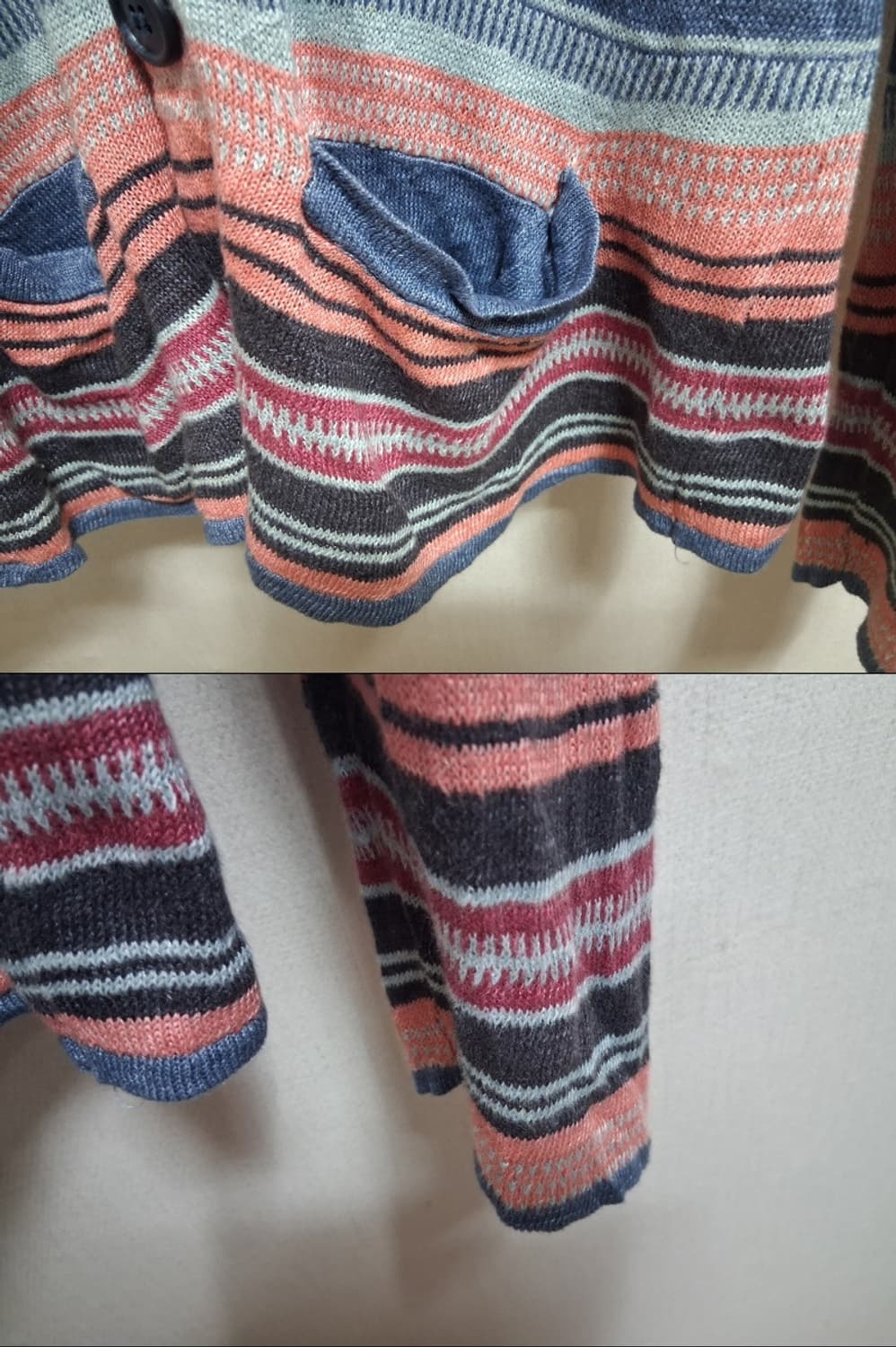 일본빈티지 빔즈 남성 에스닉패턴 린넨니트가디건 남성90S 상품이미지4