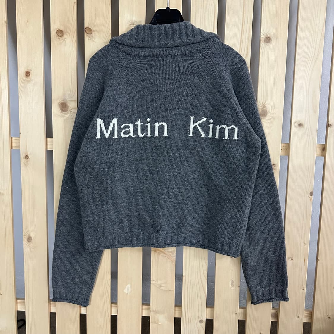 (S) 마뗑킴 그레이 니트 집업 상품이미지1