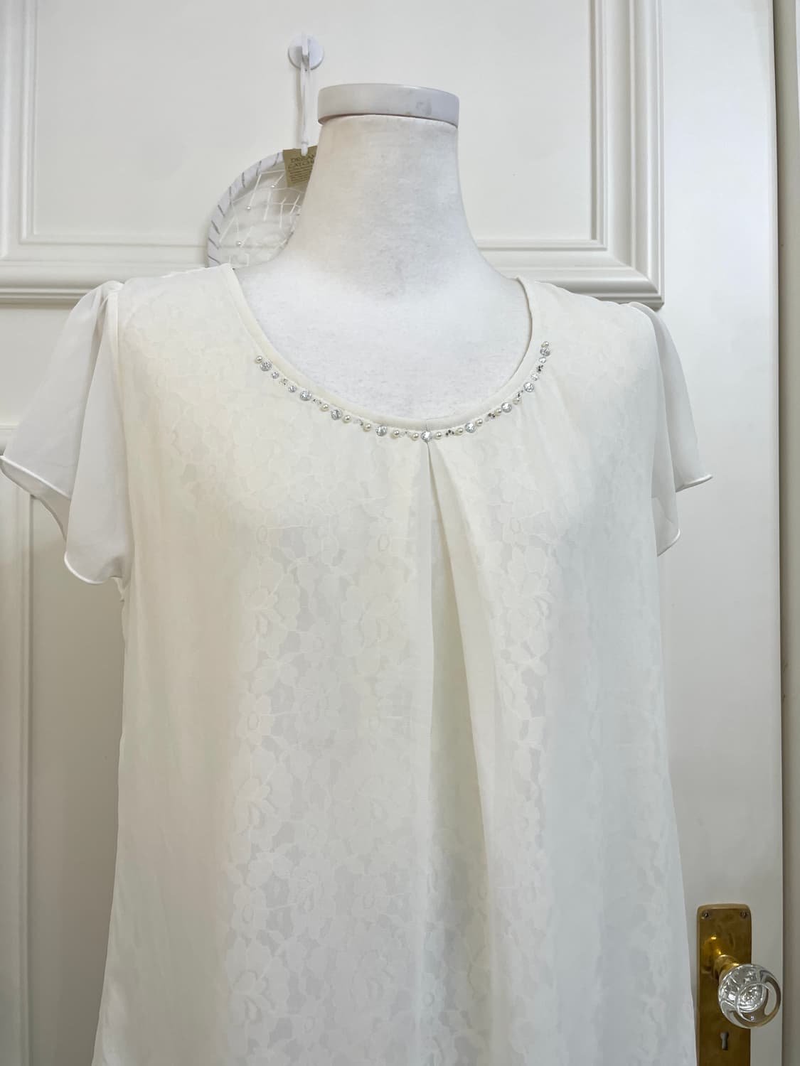 white inner lace cubic point blouse 상품이미지6