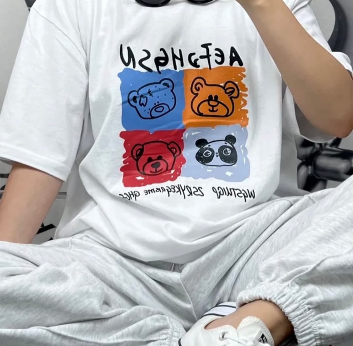 오브빌 Aubevill ABC bear T 티셔츠 화이트 판매 상품이미지1