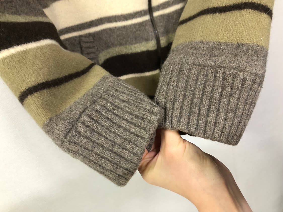 빈폴 여성 두툼한 양털 퀼팅 안감 니트 후드집업 _ 코코아 상품이미지4