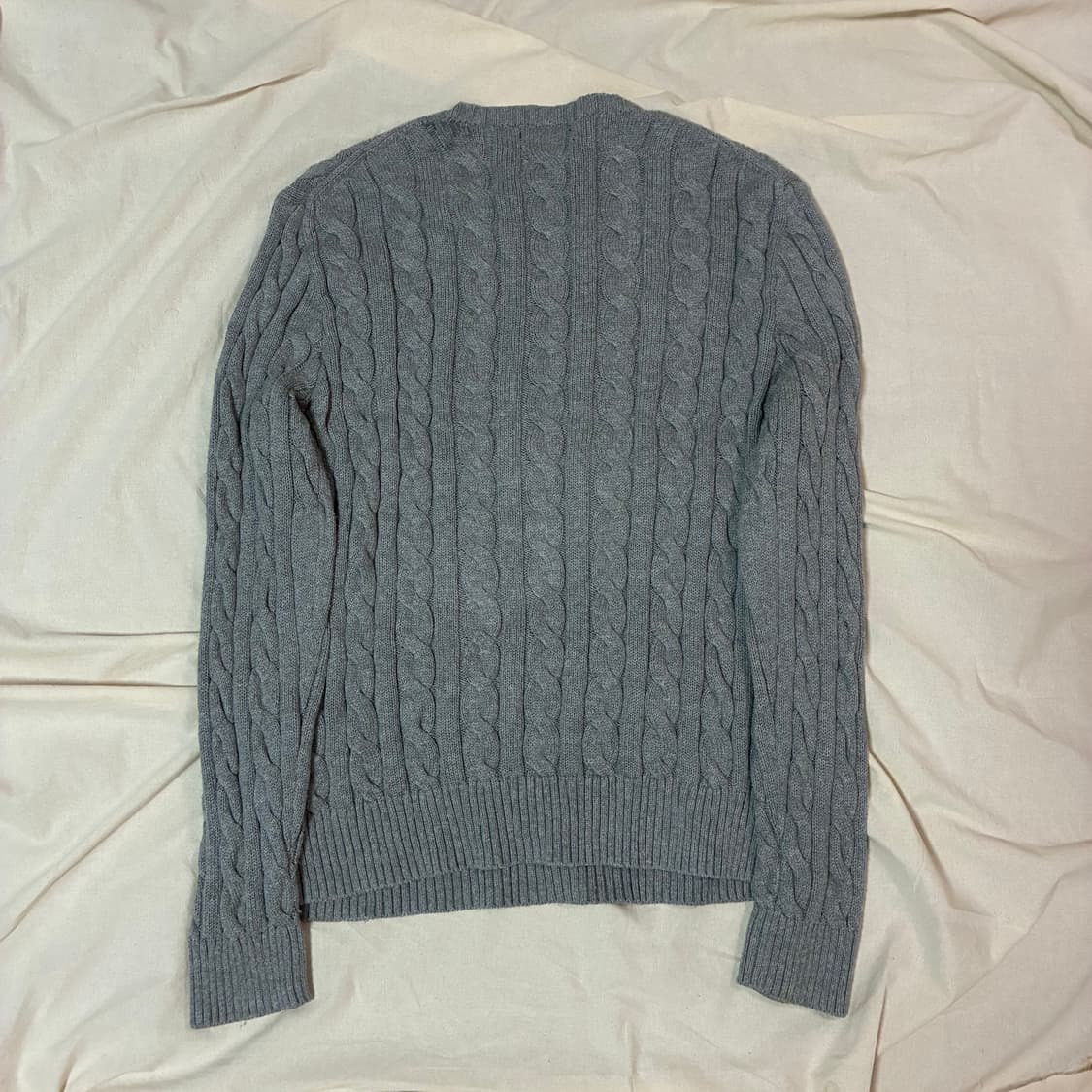 (정품QR) 폴로 꽈배기 니트 그레이 상품이미지3