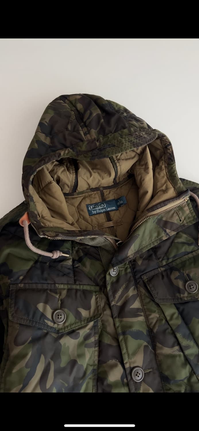 폴로 랄프로렌 카모 퀼팅 후드 자켓 s 상품이미지2