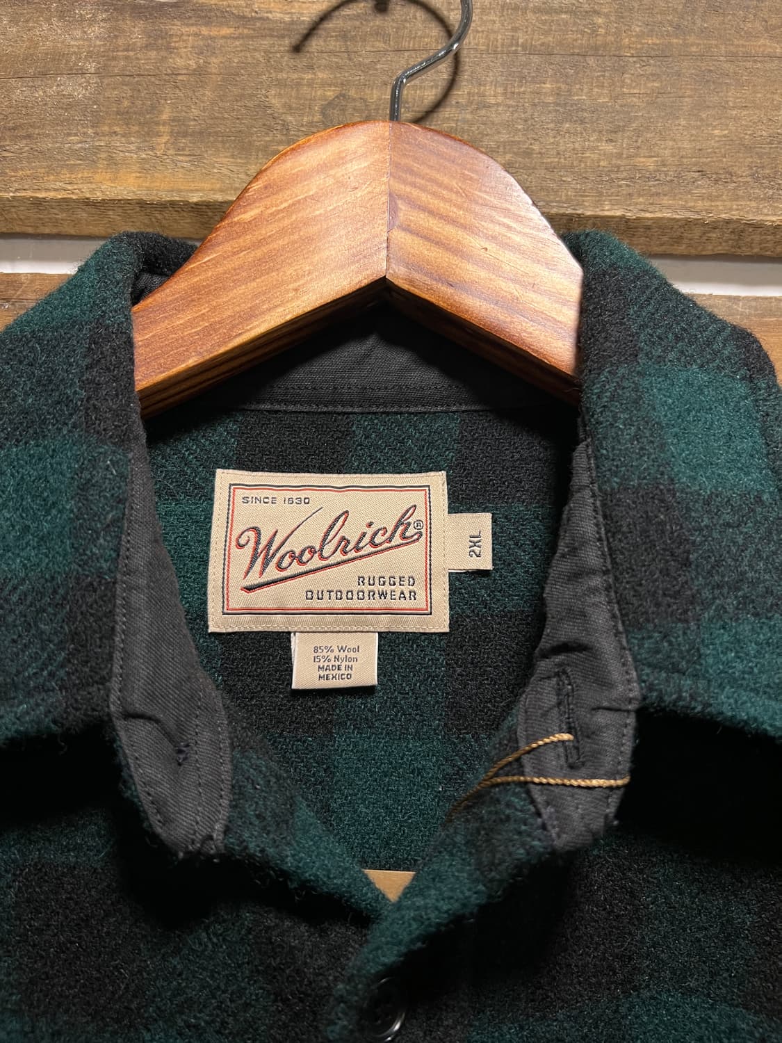 [2XL]울리치 USA 그린 버팔로 체크 울 셔츠 상품이미지2