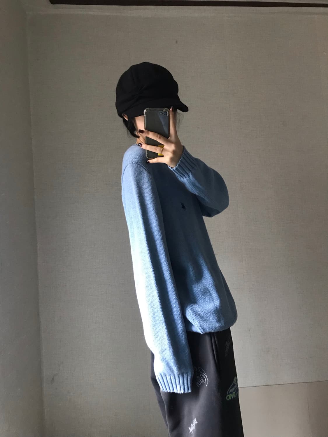 폴로 연하늘 오버핏 니트 상품이미지3