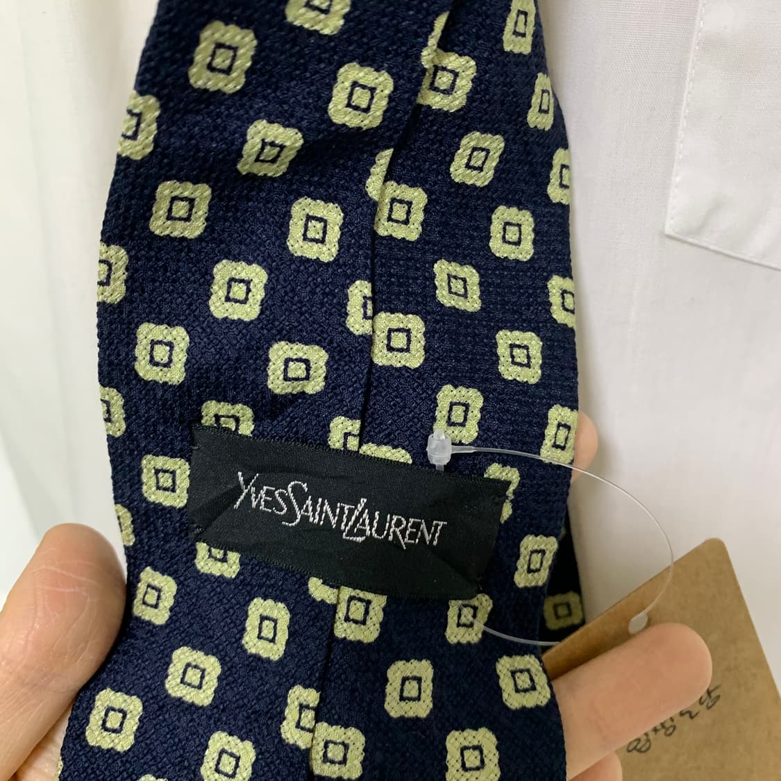 생로랑 빈티지 패턴 넥타이 다크 네이비 입생로랑 상품이미지4