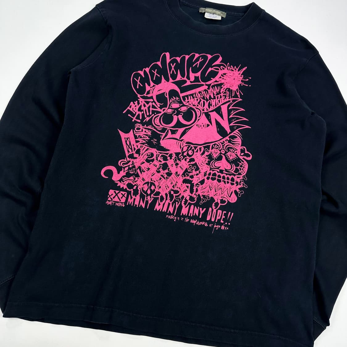 VTG 빈티지 블랙 프린팅 긴팔티셔츠 (M) 상품이미지3