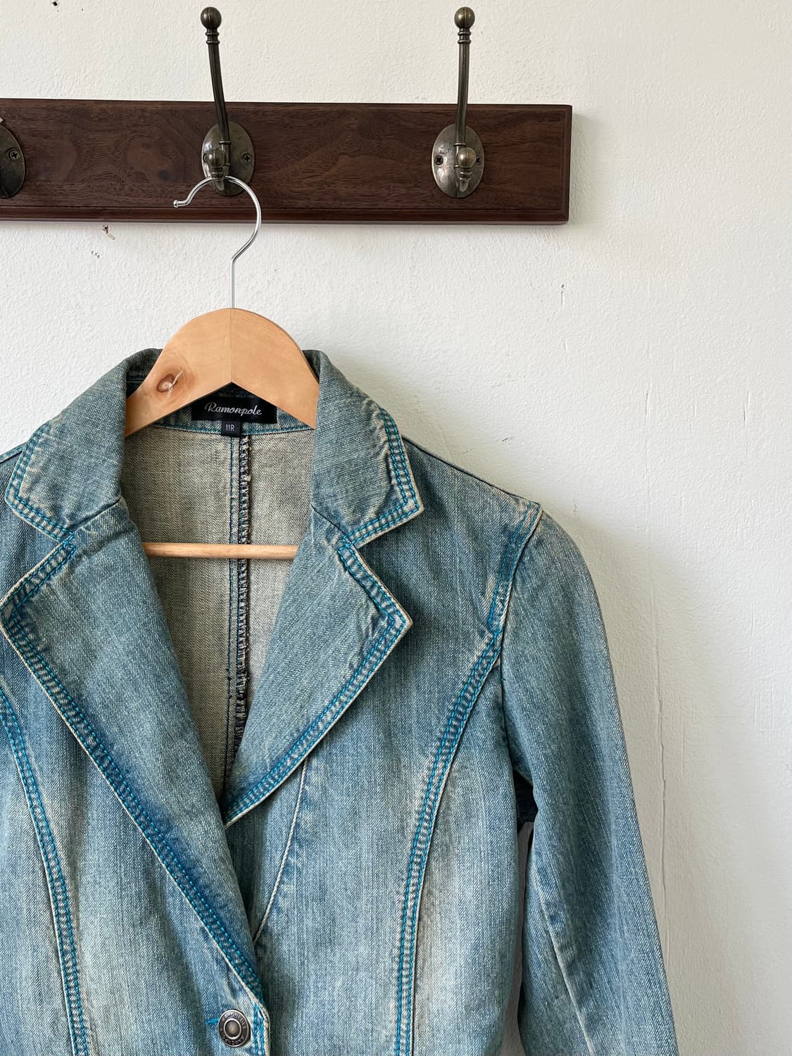 Ramonpole 원 버튼 스티치 데님 자켓 상품이미지2