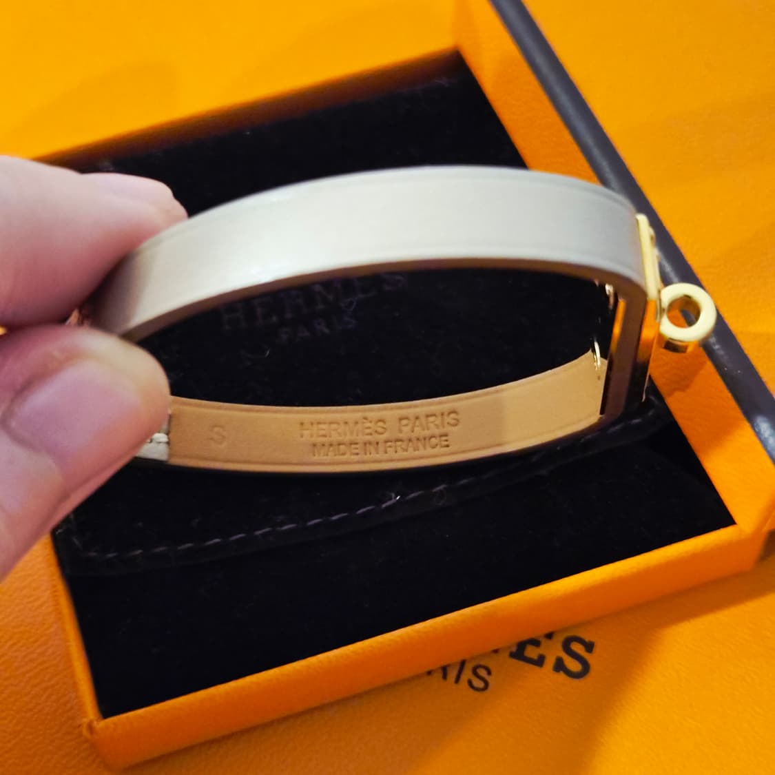 에르메스 마이크로 켈리 팔찌 베이지 금장 S 상품이미지3