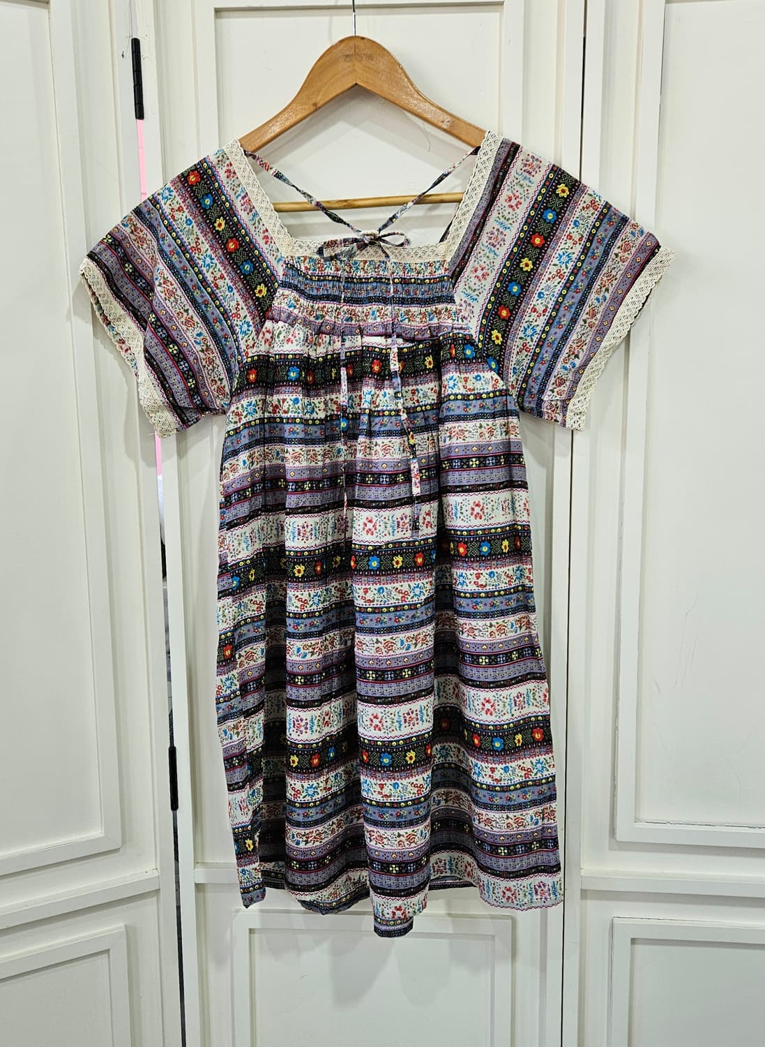 에스닉 플라워 패턴 레이스 포인트 원피스 상품이미지4