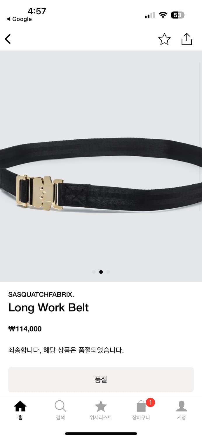 사스콰치패브릭스 벨트 팔아요 상품이미지4