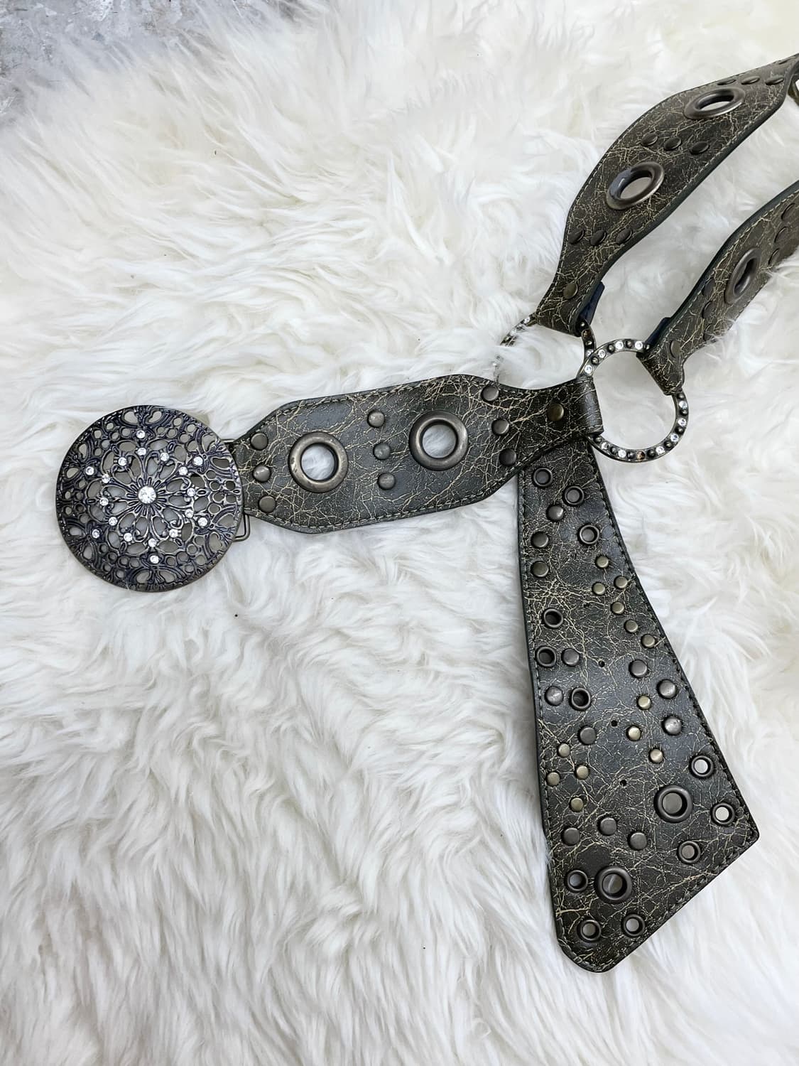 그런지 스터드 절개 버클 벨트 상품이미지6