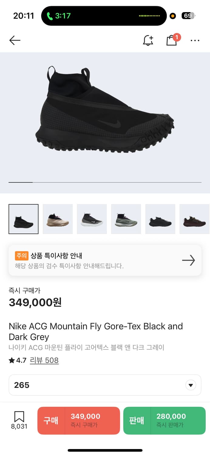 Nike ACG Mountain Fly Gore-Tex Black and 상품이미지2
