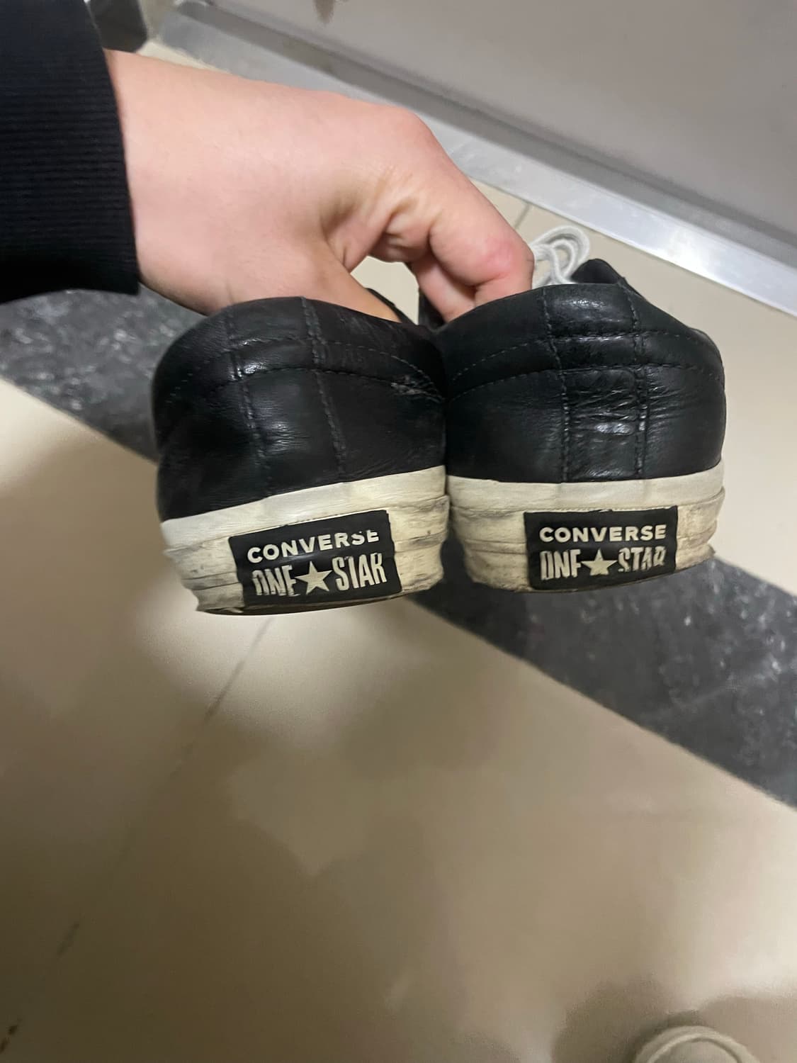 컨버스 원스타 로우 레더 블랙 280 상품이미지4