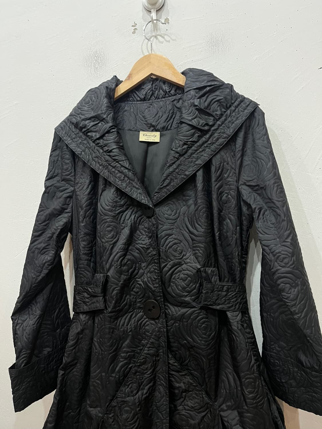 유럽빈티지 Cheerly 로즈패턴 트렌치 코트 Made in ITALY 상품이미지3