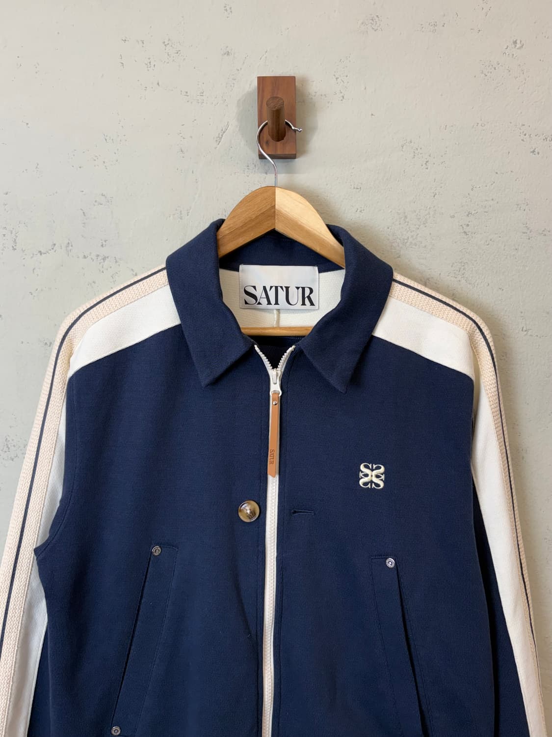 SATUR 세터 로턴 카라 트랙 집업 자켓 클래식 네이비 상품이미지4