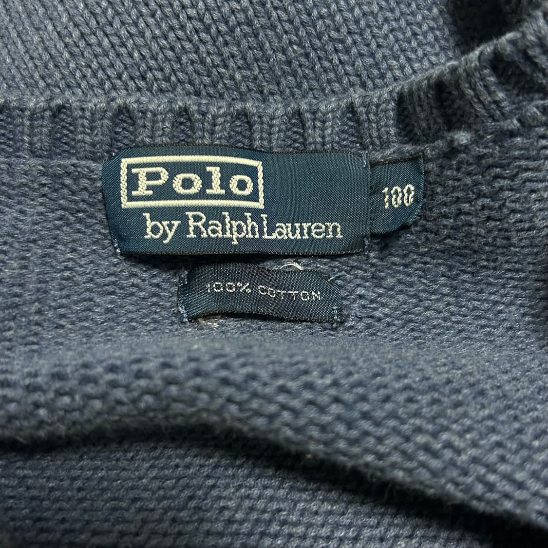 폴로 랄프로렌 오버핏 브이넥 코튼 니트 네이비 블루 100 L  상품이미지6