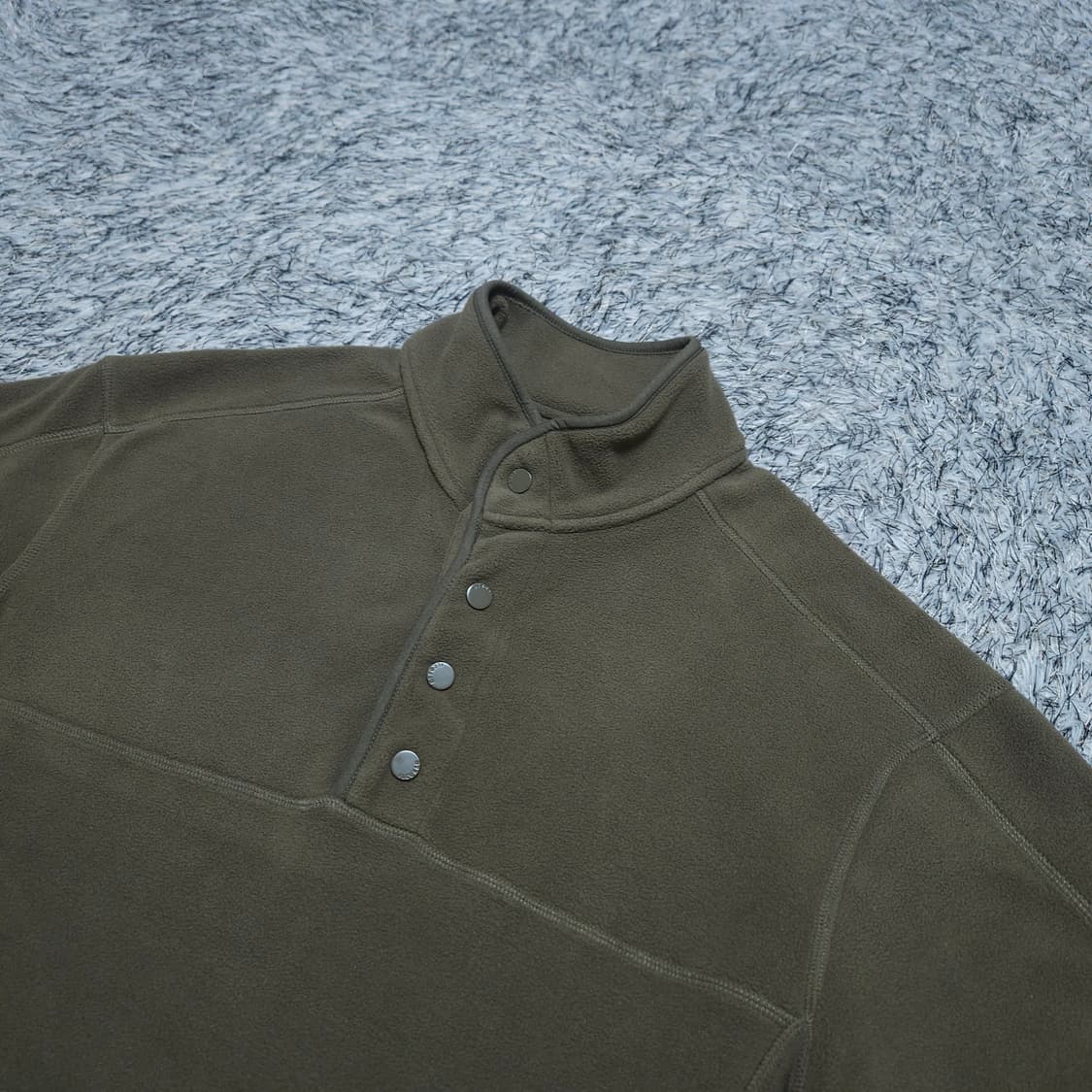 일꼬르소) M 남자 오버핏 뽀글이맨투맨 단추반집업 / 왕눈이샵 상품이미지4