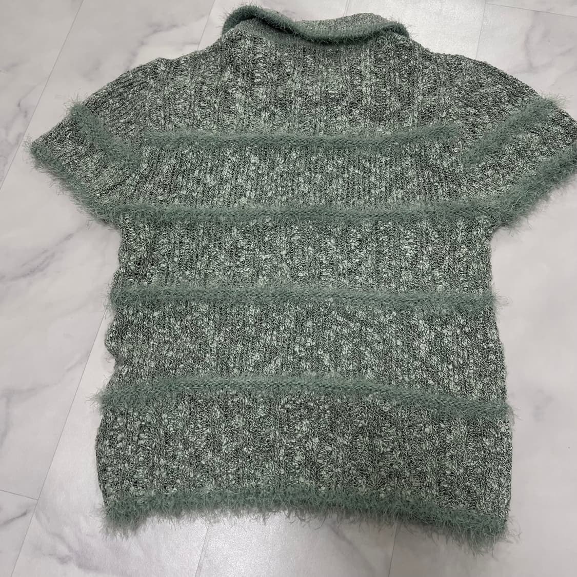 Sculptor Mixed Yarn Collared Top 상품이미지3