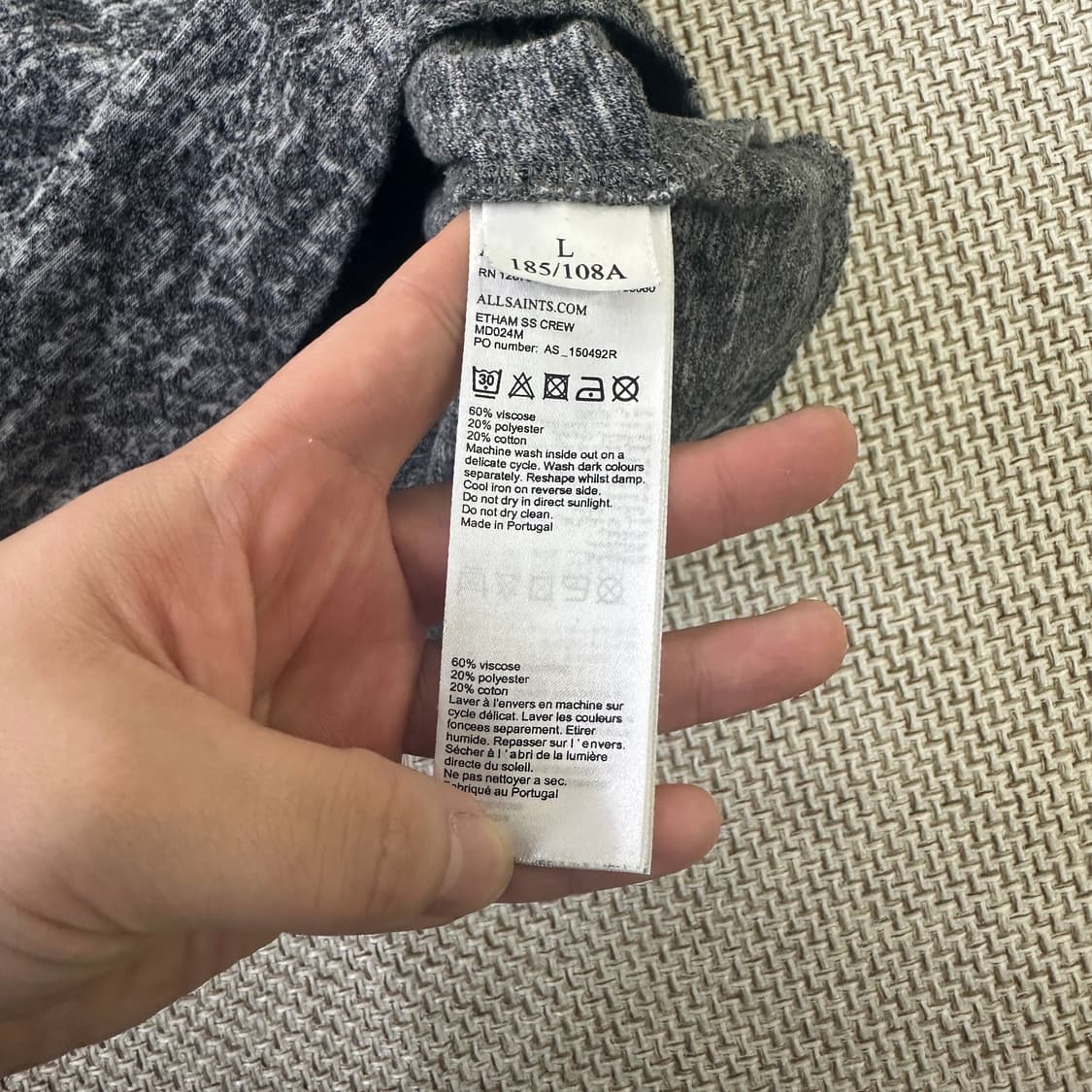 L 올세인츠 오버사이즈 핏 티셔츠 0416D 상품이미지3