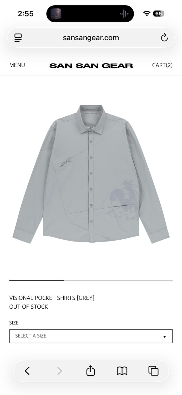 (새상품)산산기어 비저널 포켓 셔츠 회색(2 size) 상품이미지2