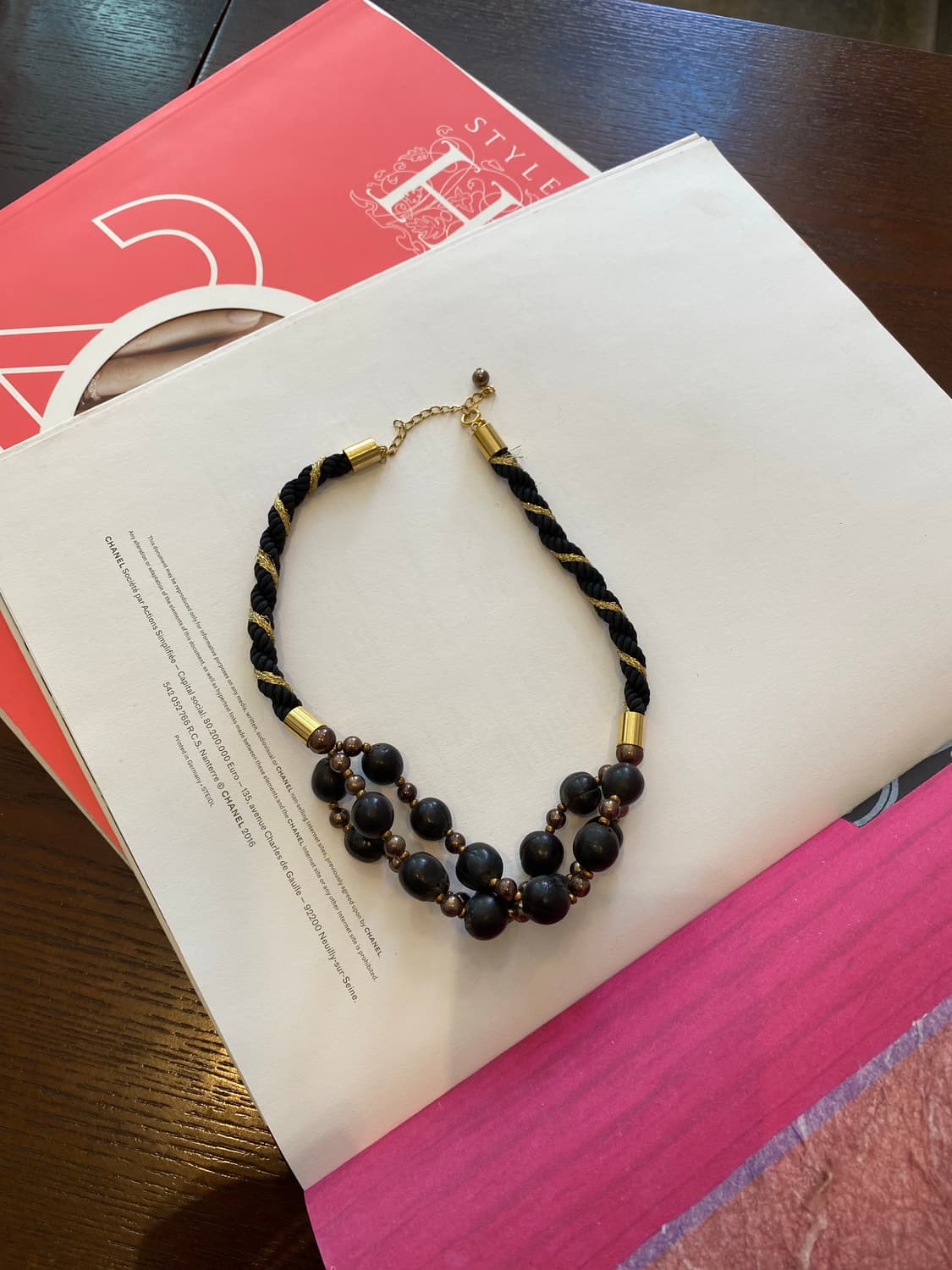 빈티지 블랙 씨드 비즈 볼드 목걸이 상품이미지2