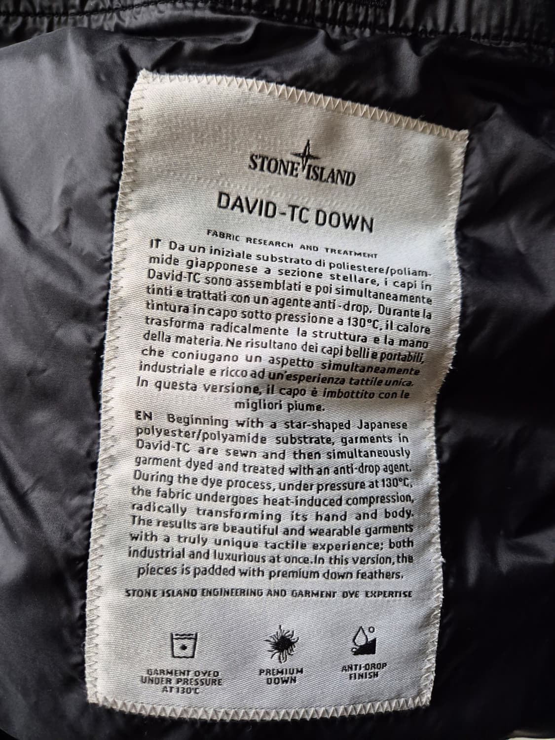 스톤아일랜드 데이비드 TC 양털 패딩 네이비 S 정품 상품이미지6