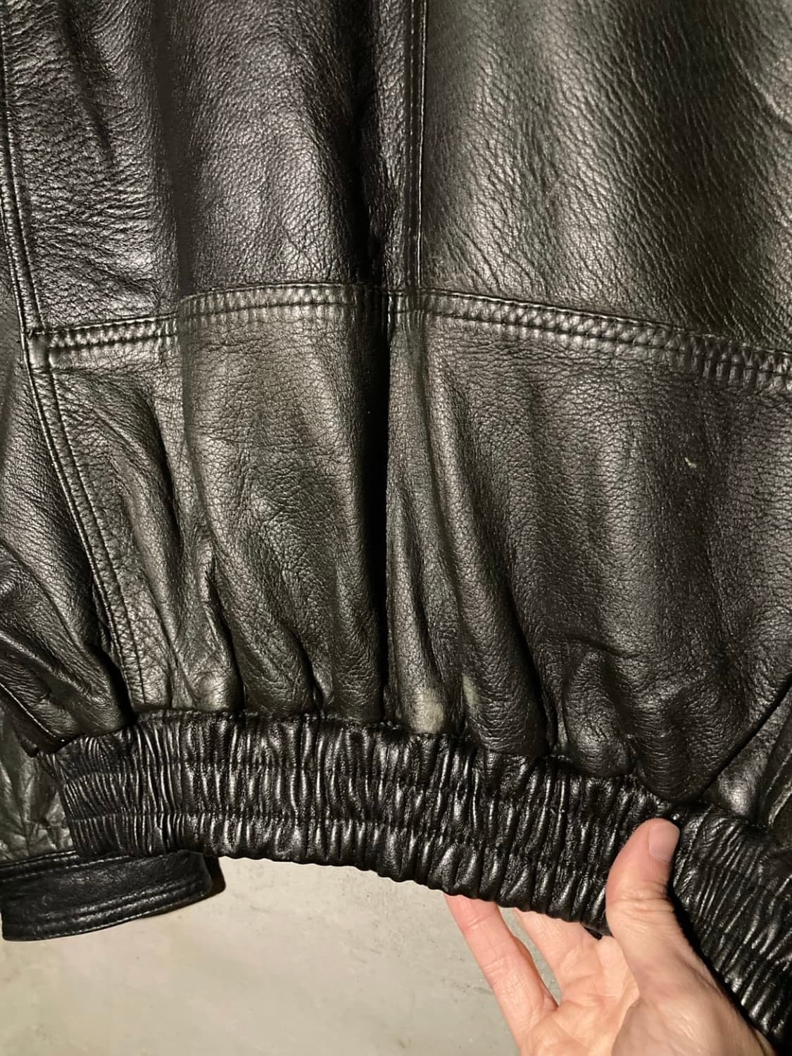90‘s 독일 빈티지 절개 레더 자켓 상품이미지6