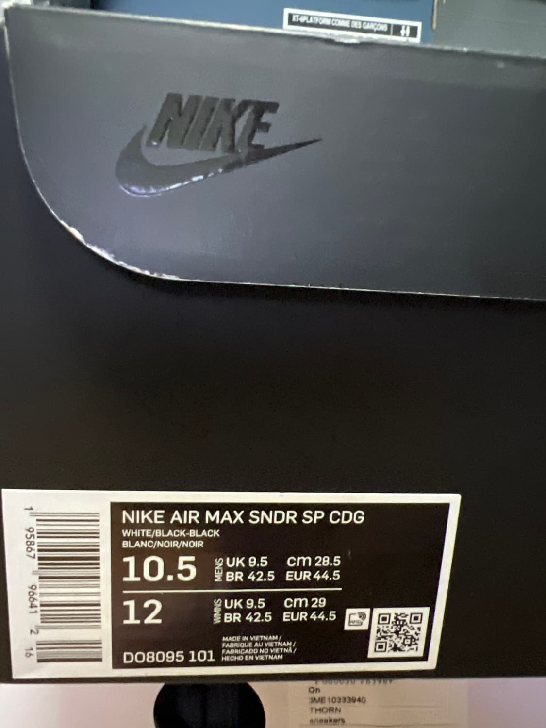 [285] 나이키 x 꼼데가르송 옴므플러스 선더 맥스 검흰 상품이미지5
