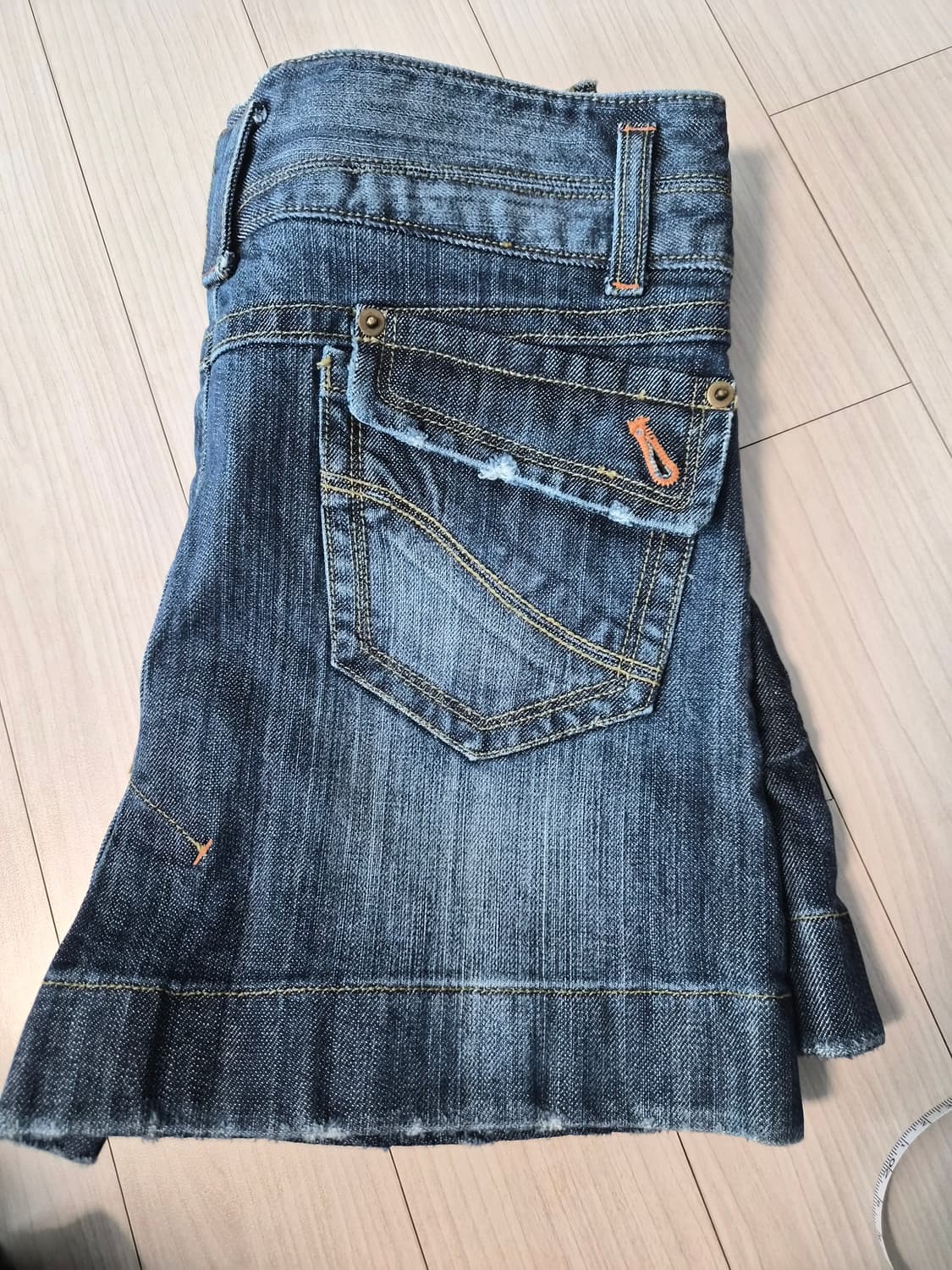 [Y2K/빈티지]  투버튼 데님 치마바지 상품이미지2