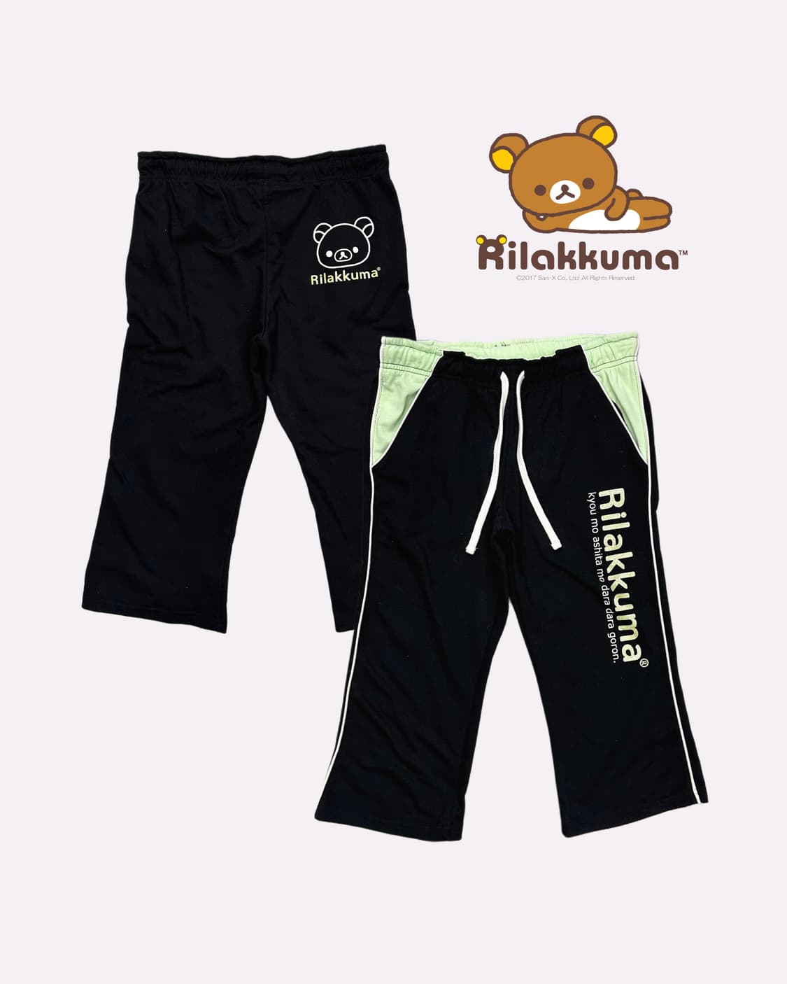 RILAKKUMA logo capri sweat pants 상품이미지1
