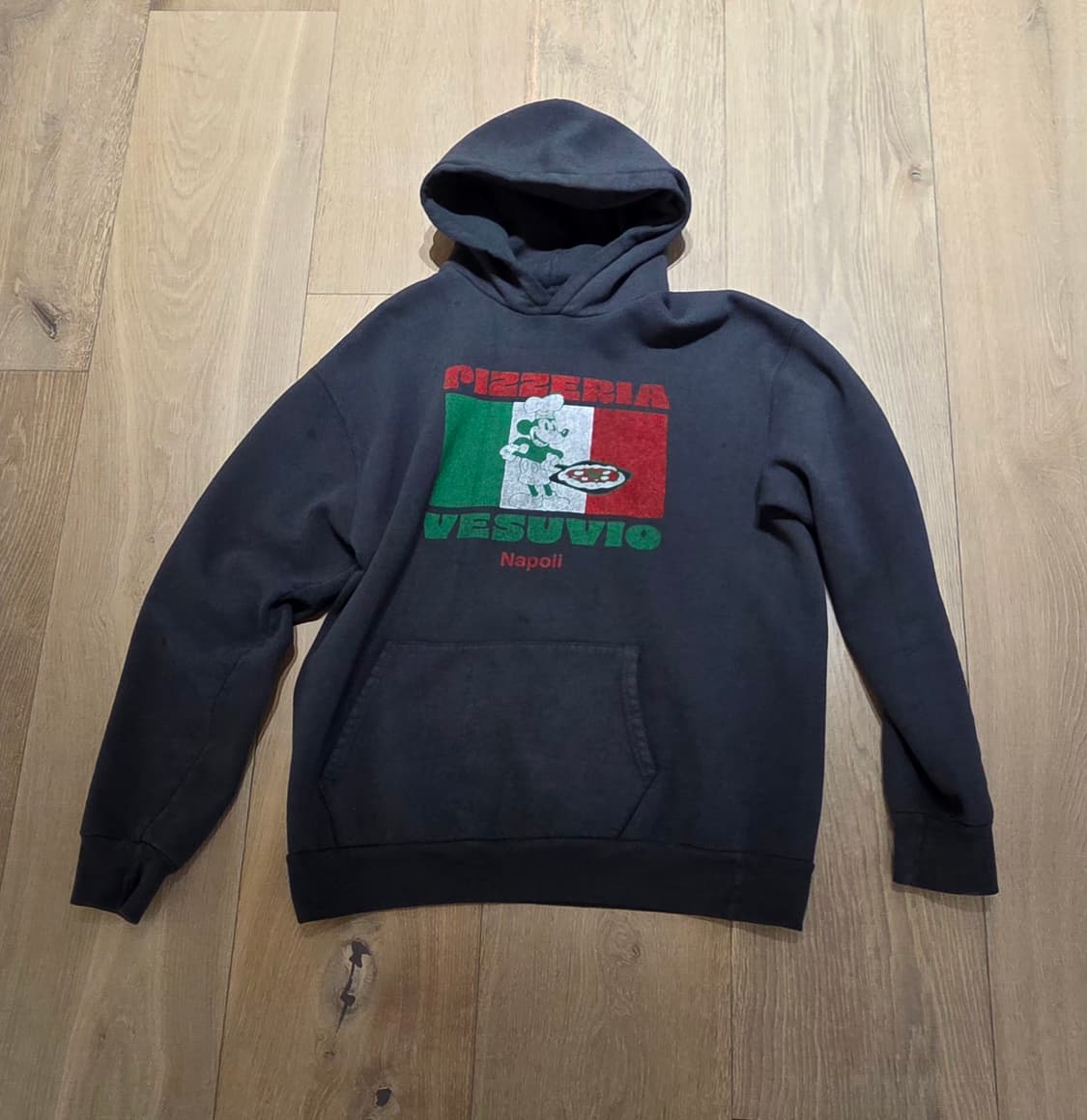 WILD DONKEY 와일동키Napoli 피자 프린팅 후드티 사이즈 라지 상품이미지1