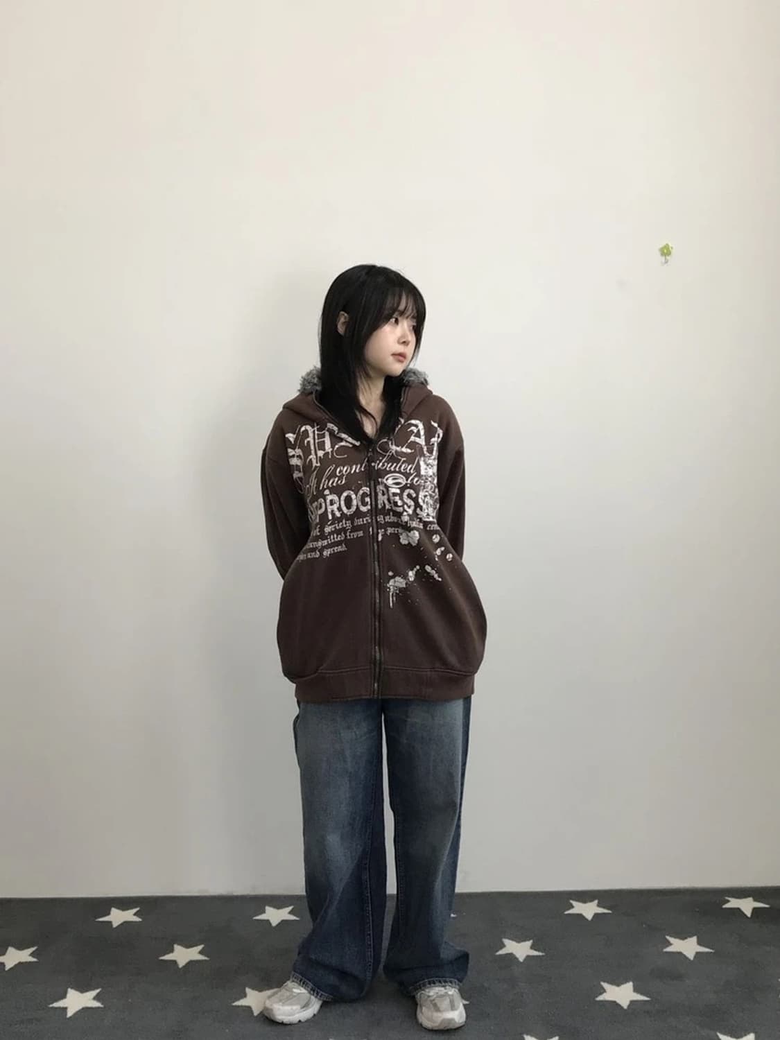 Impala Brown Fur Hood Zip Hoodie 상품이미지1