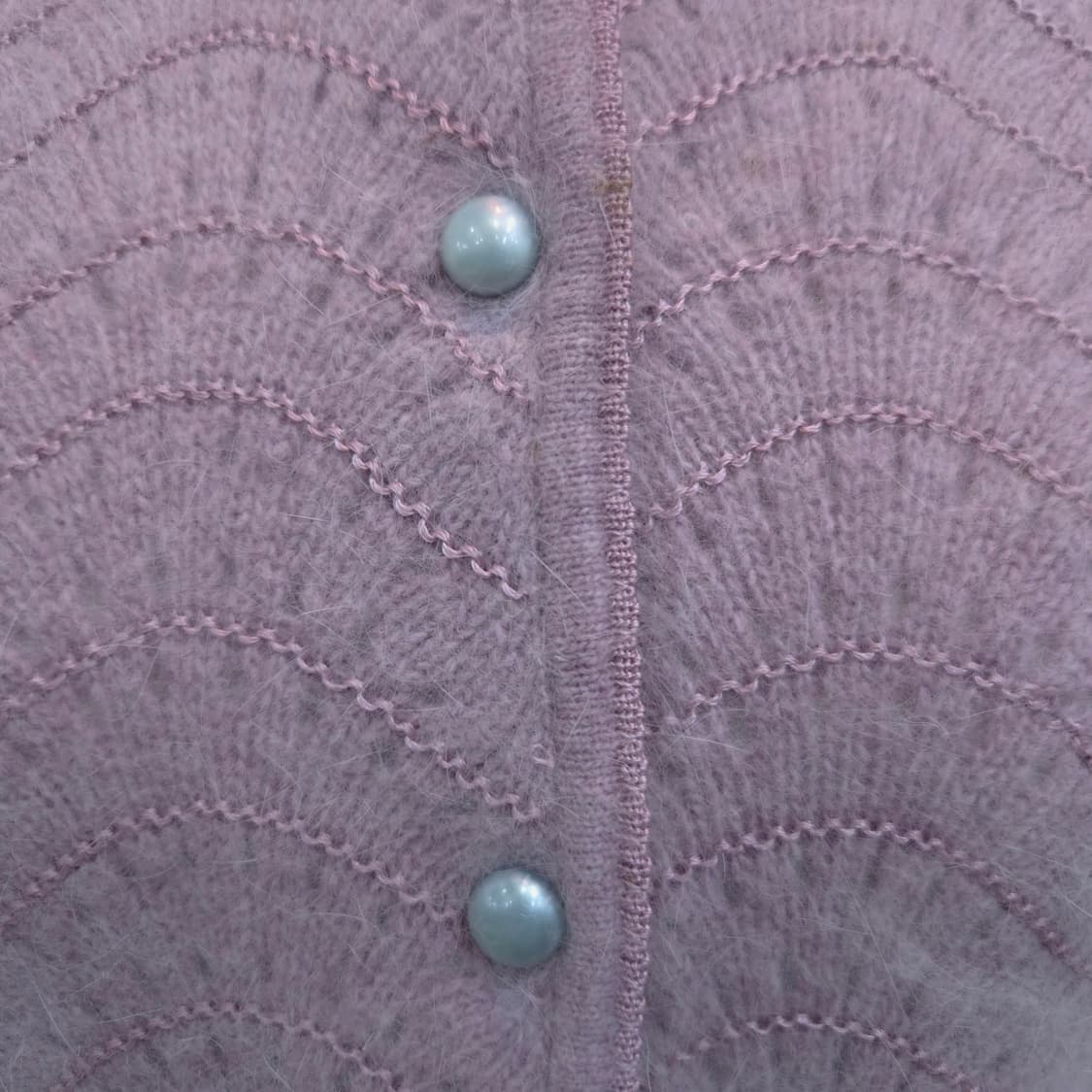 연보라 라운드넥 8부 울가디건 일본빈티지 상품이미지3