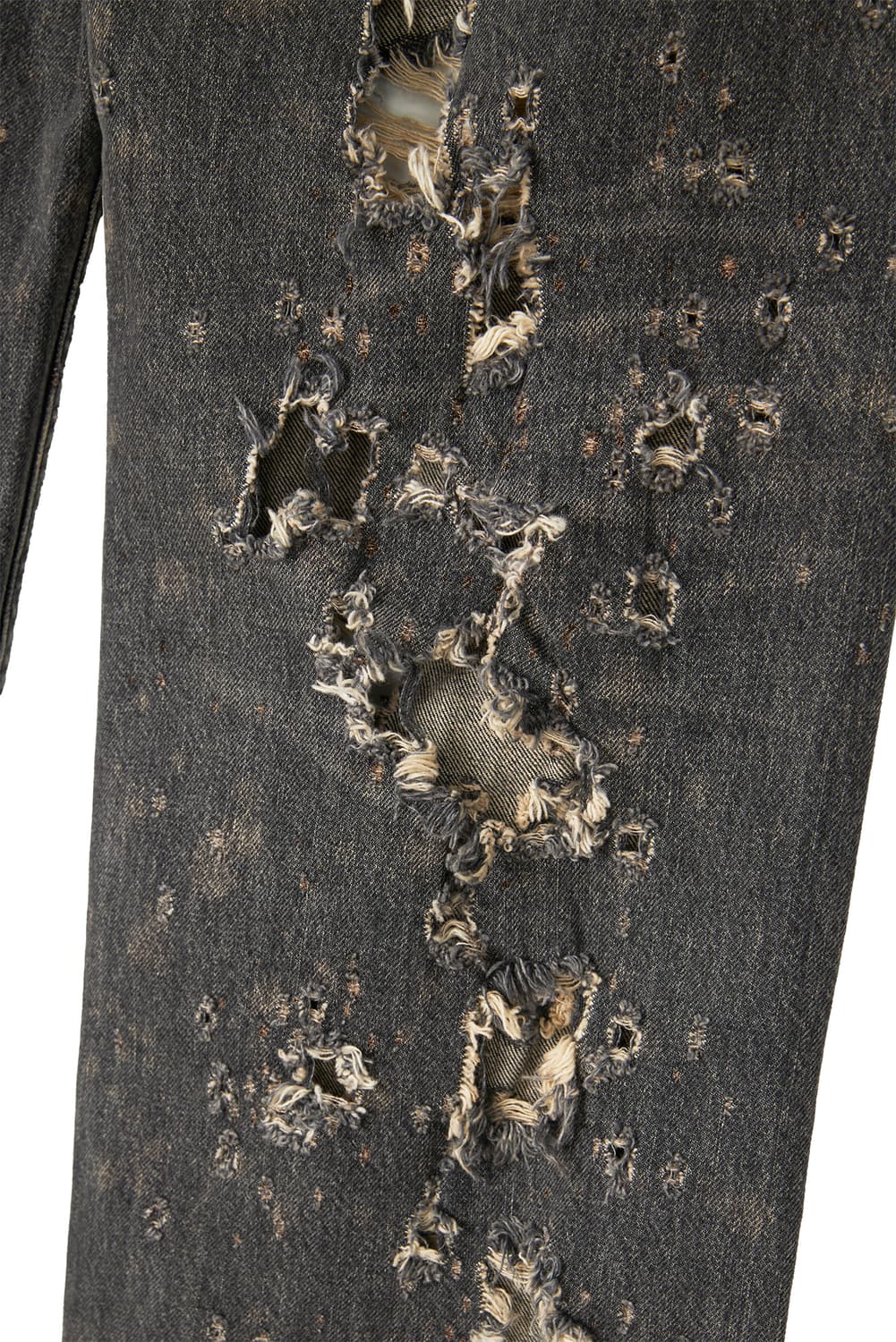 새상품 다이리쿠 데미지 블랙 스트레이트 데미지진 L 상품이미지5