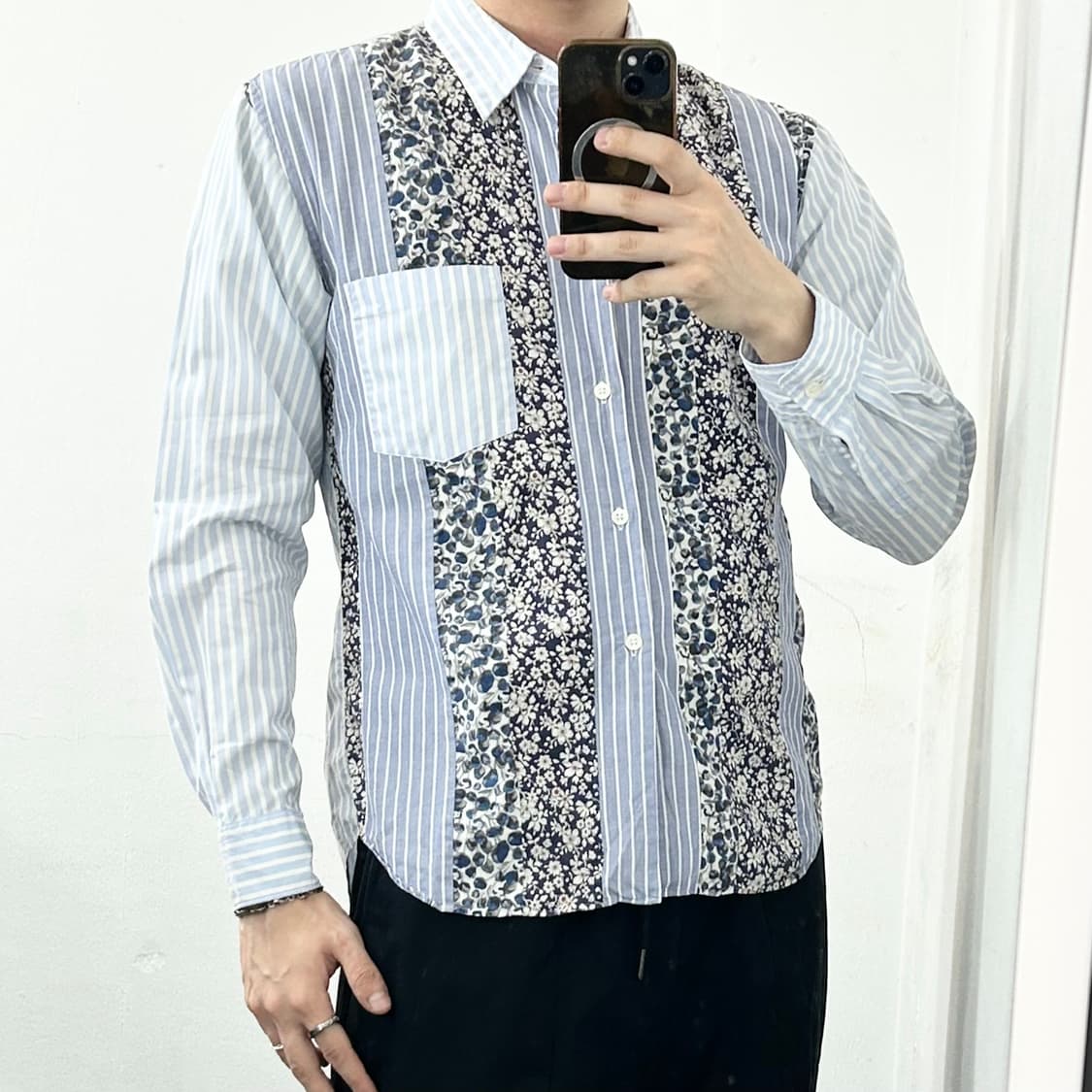 꼼데가르송 옴므 플라워 패치워크 셔츠 상품이미지3