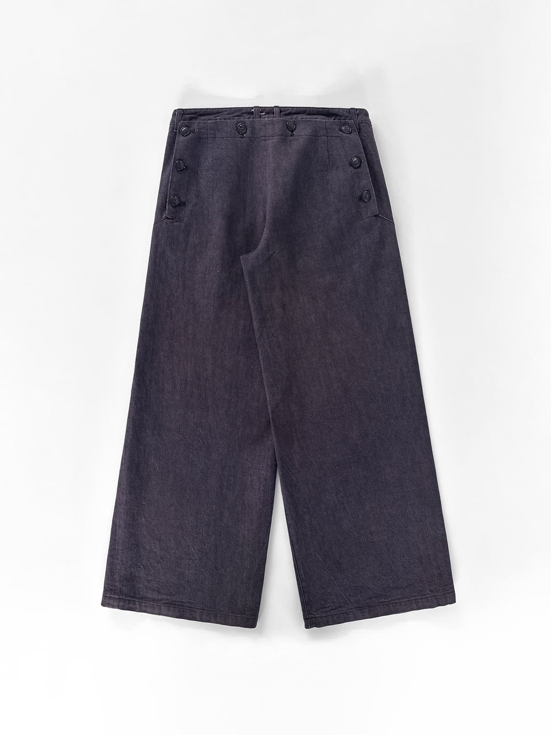 (Rare) 90s I.S 스나오 쿠와하라 버튼 데님 세일러 와이드 팬츠 상품이미지3