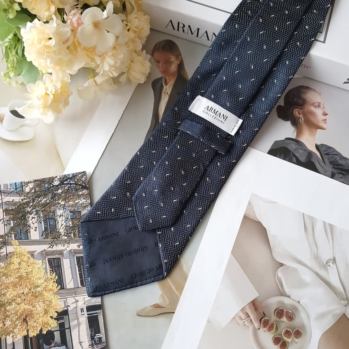 아르마니 꼴레지오니 실크 지그재그 넥타이 10cm A~B등급 A19515 상품이미지4