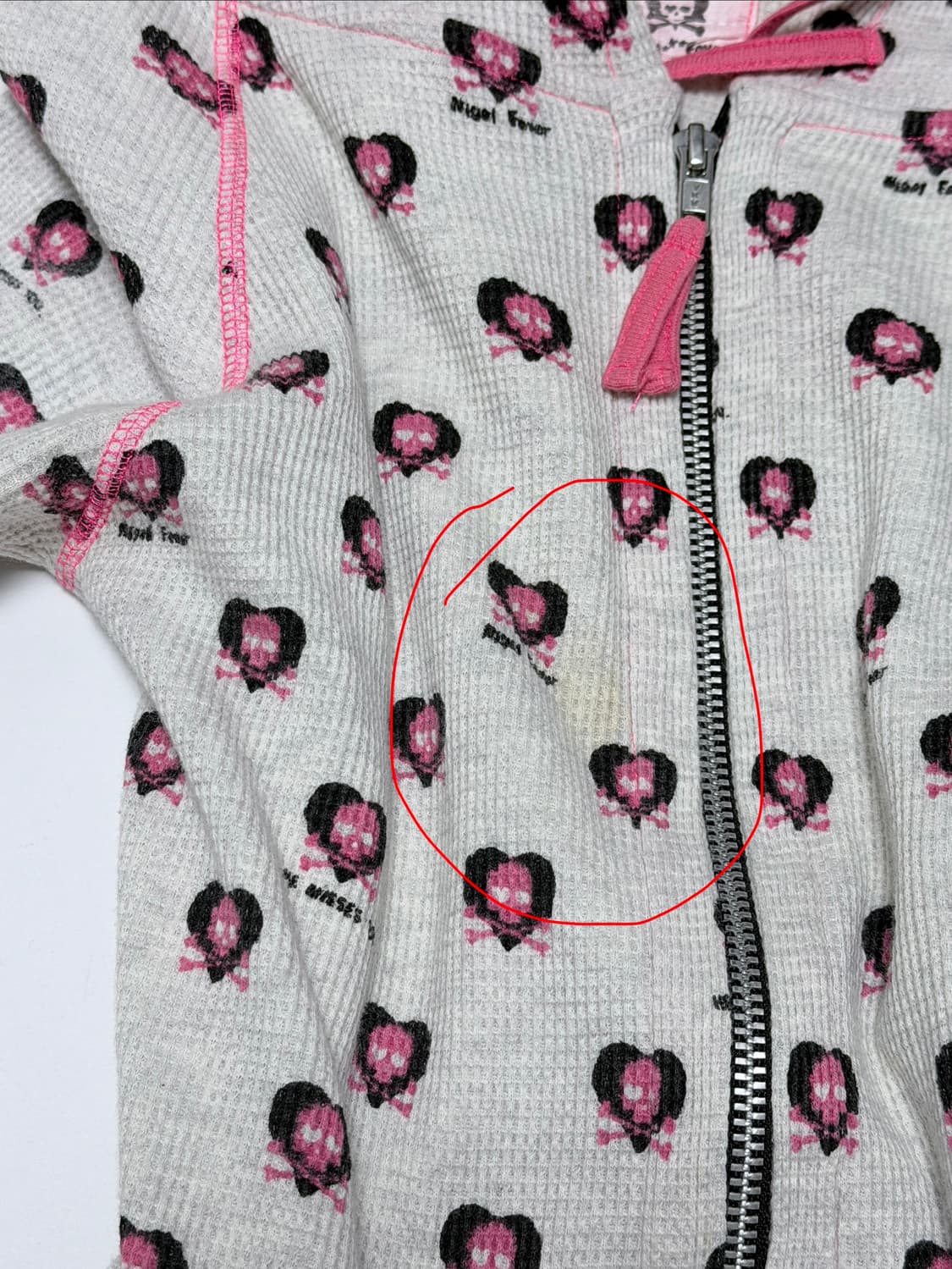 빈티지 펑크 키치 해골 하트 슬림핏 후드집업 상품이미지3