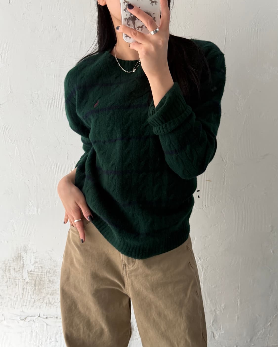 Polo 폴로 랄프로렌 단가라패턴 케이블 니트 상품이미지2