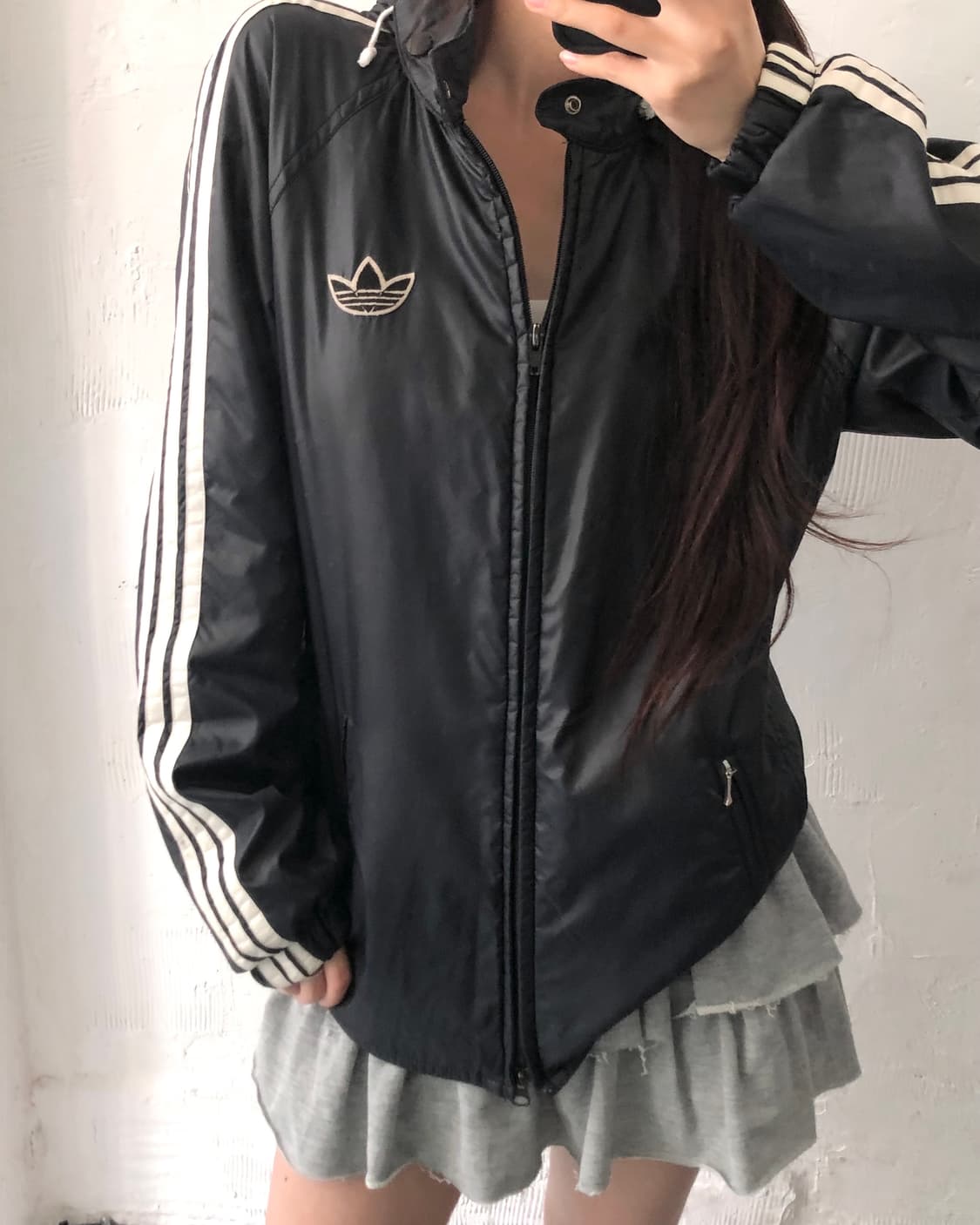 Adidas 아디다스 80’s 파이어버드 와펜 후디드 유광 바람막이 자켓 상품이미지2