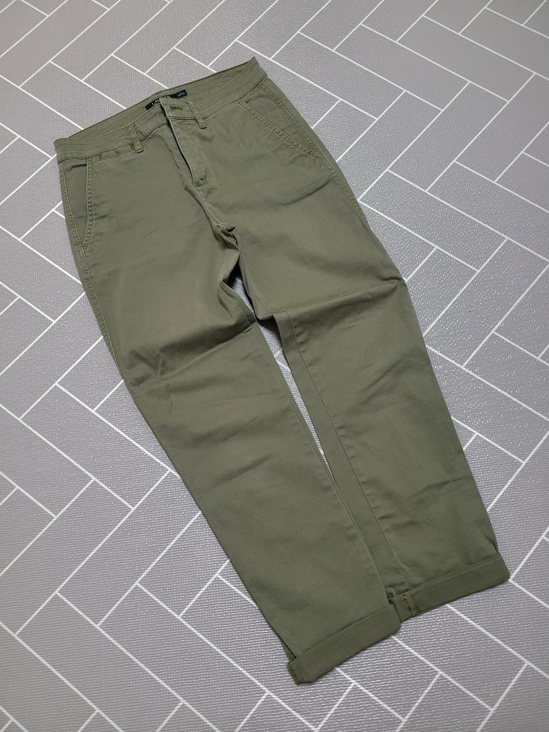 랄프로렌 로렌 여성 코튼 치노 팬츠 카키 S (55) 상품이미지1