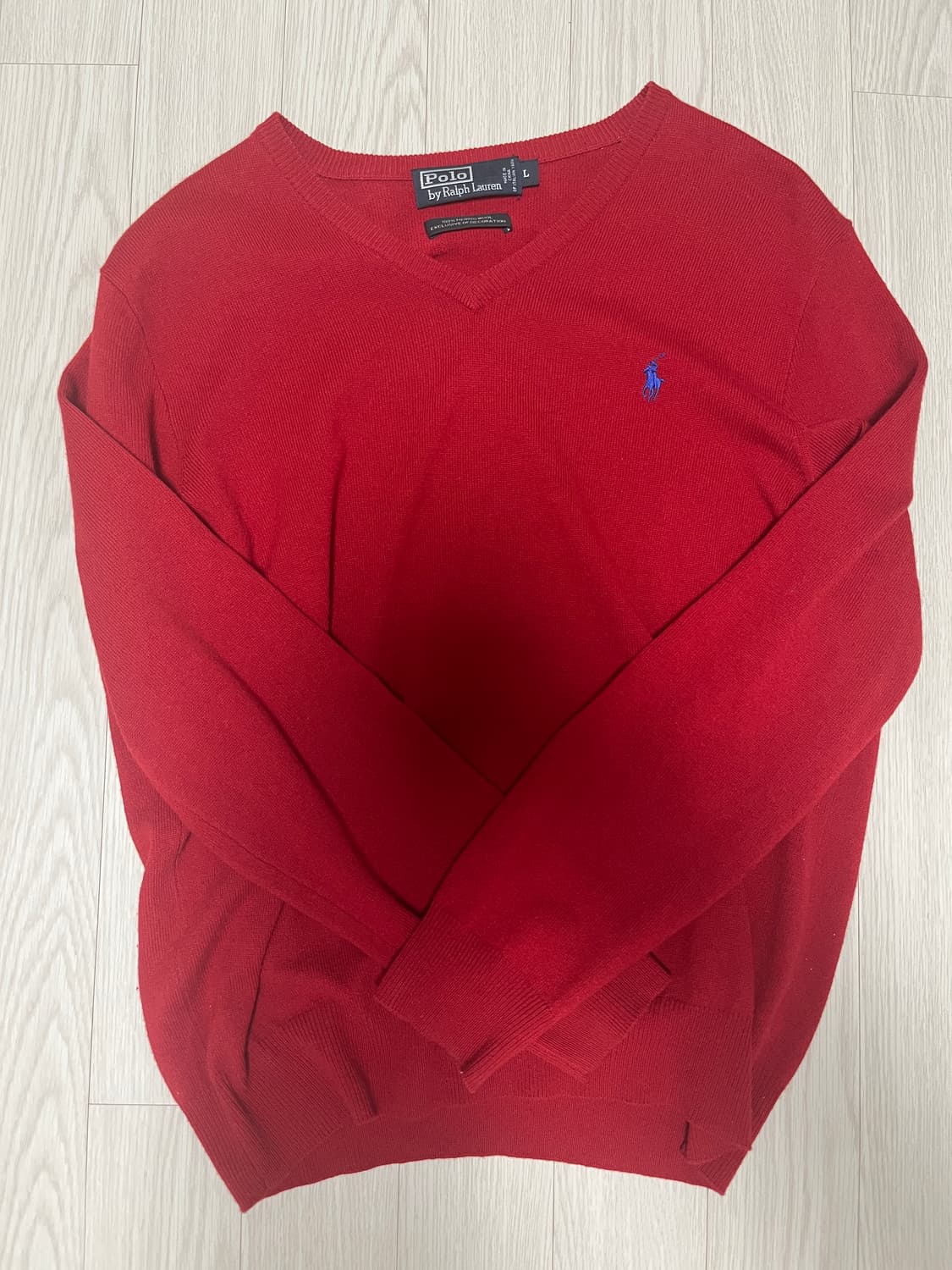폴로 랄프로렌 브이넥 니트 레드 상품이미지1
