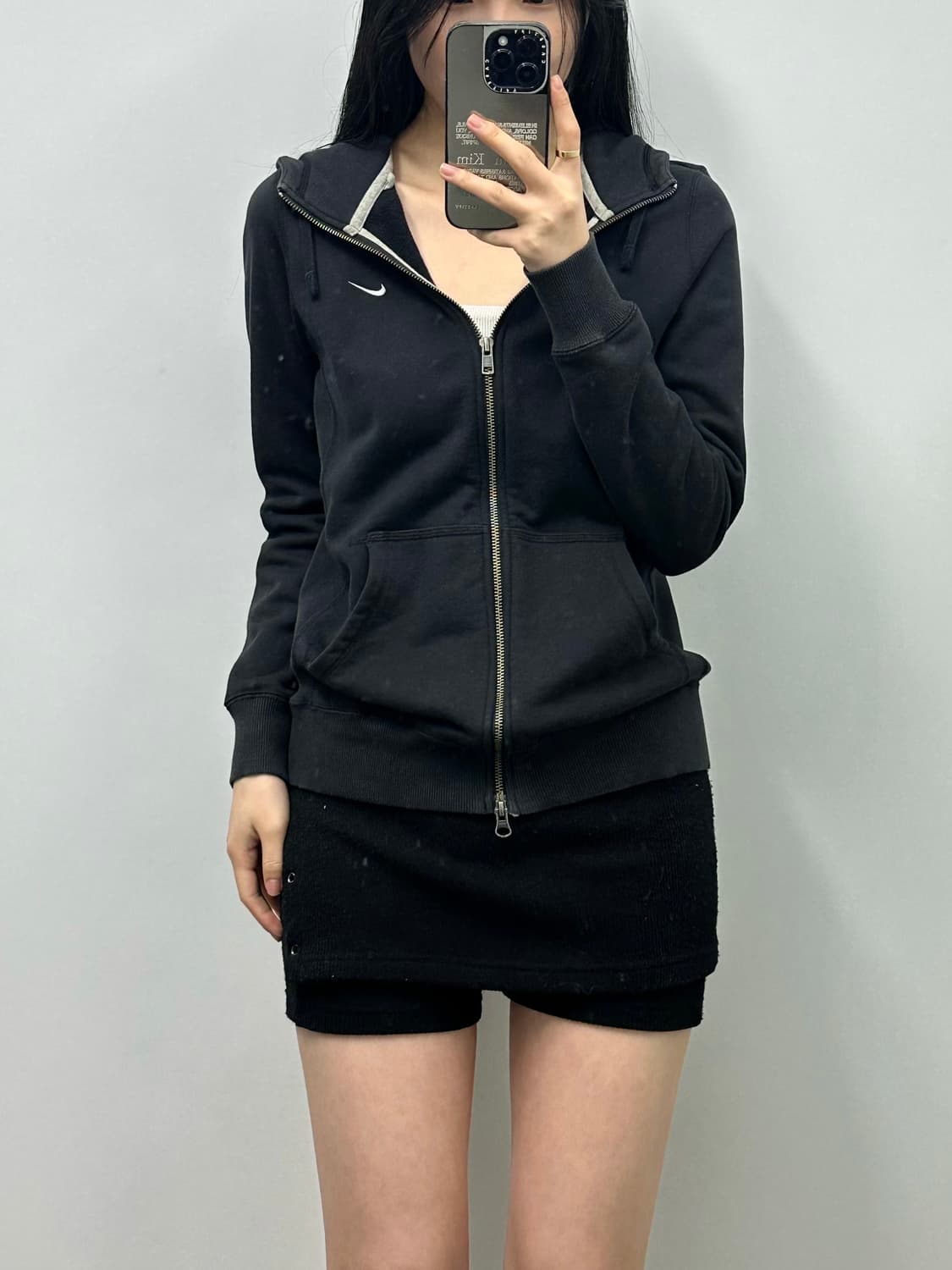 00s 나이키 스우시 블랙 후드집업 상품이미지1