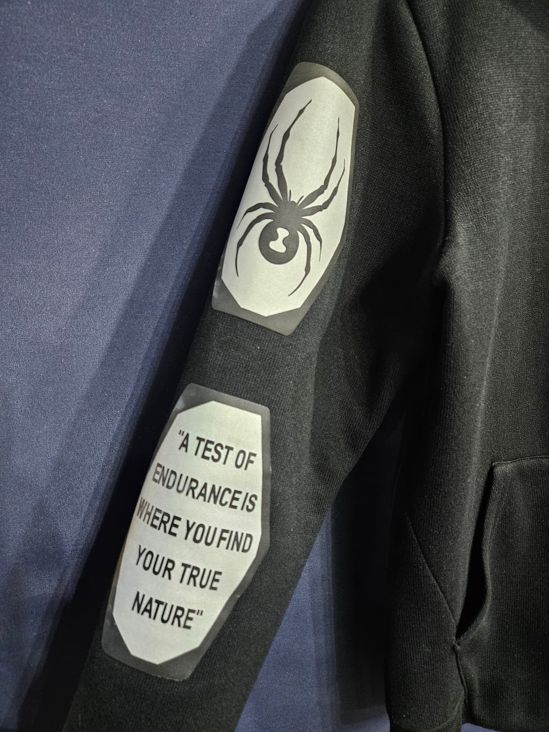 스파이더 프린팅 블랙 남성 110 기모 후드집업  상품이미지5