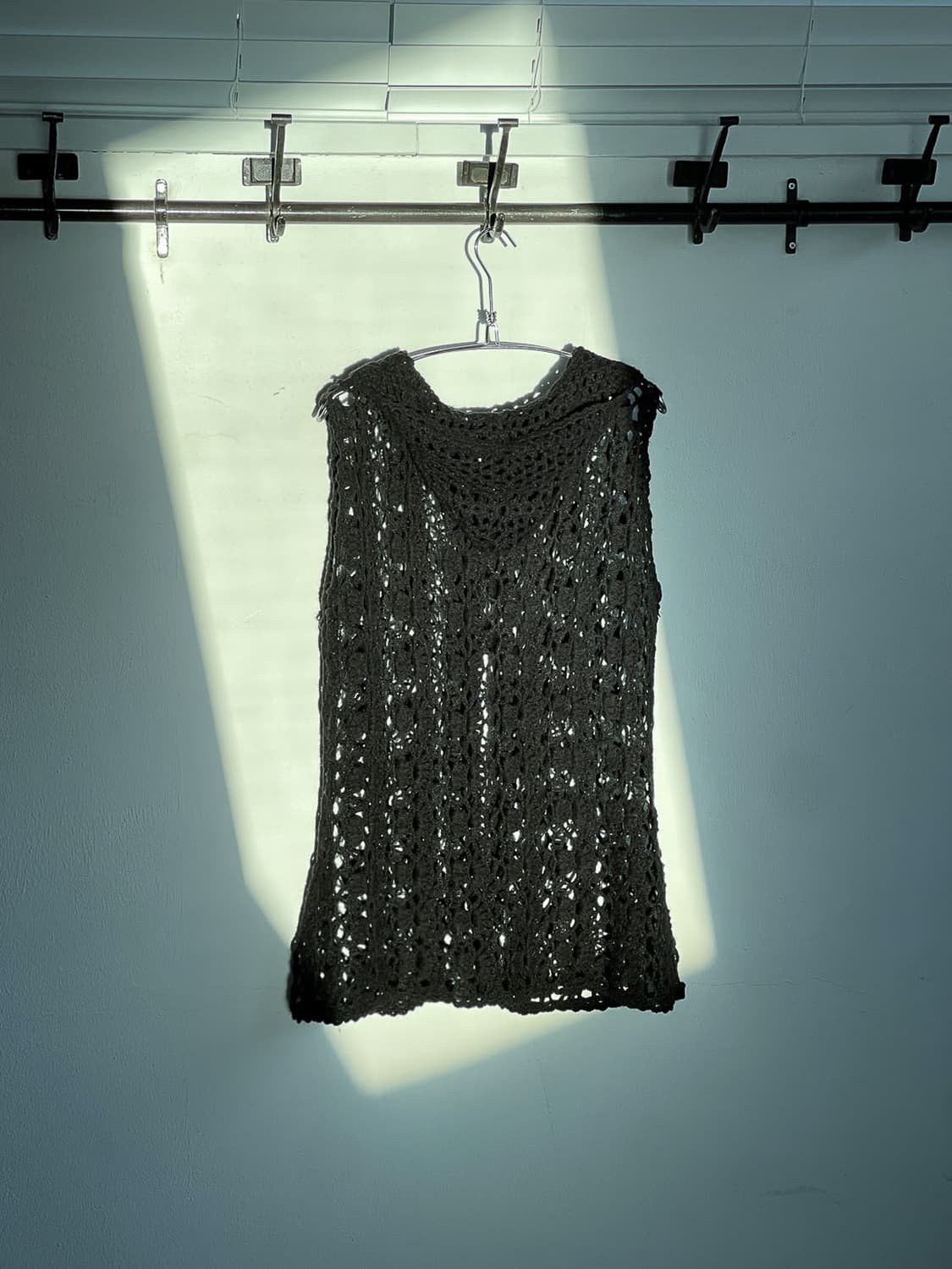 Crochet Button Hooded Vest 0288 상품이미지6