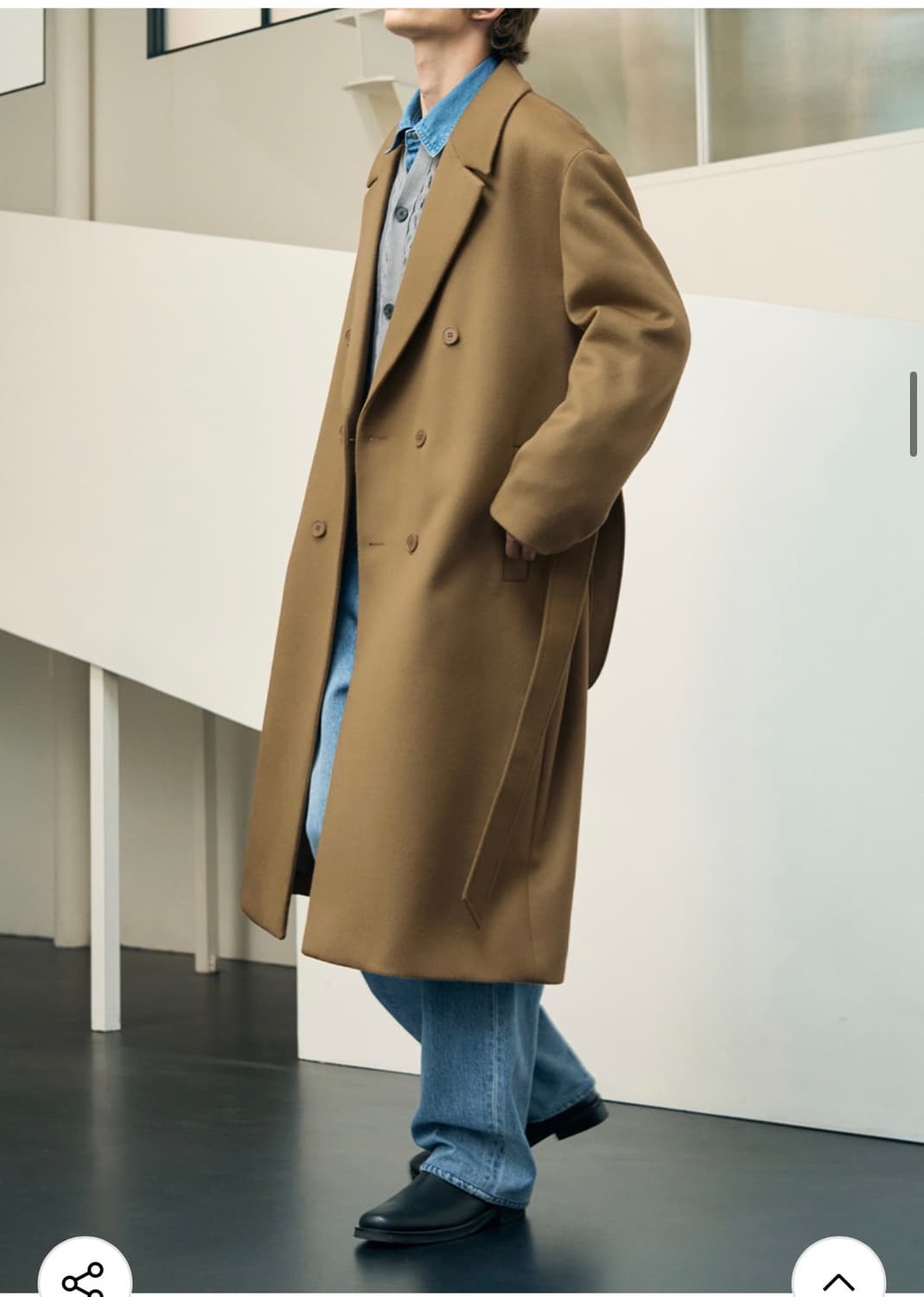 (M) 드로우핏 프리미어 퓨어 캐시미어 로브 더블 코트 [BEIGE] 상품이미지7