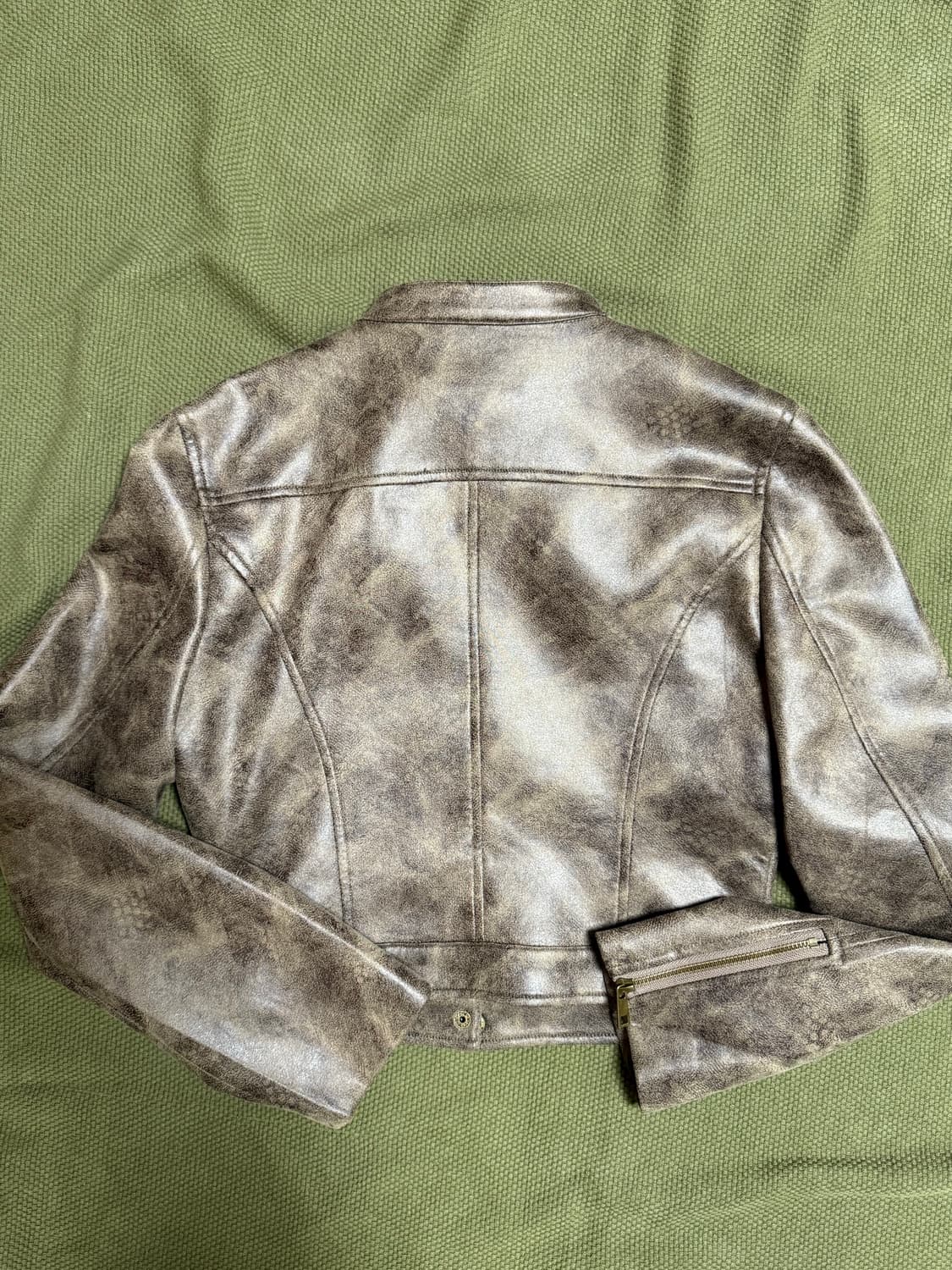 빈티지 브라운 레더 크롭자켓 M 상품이미지2