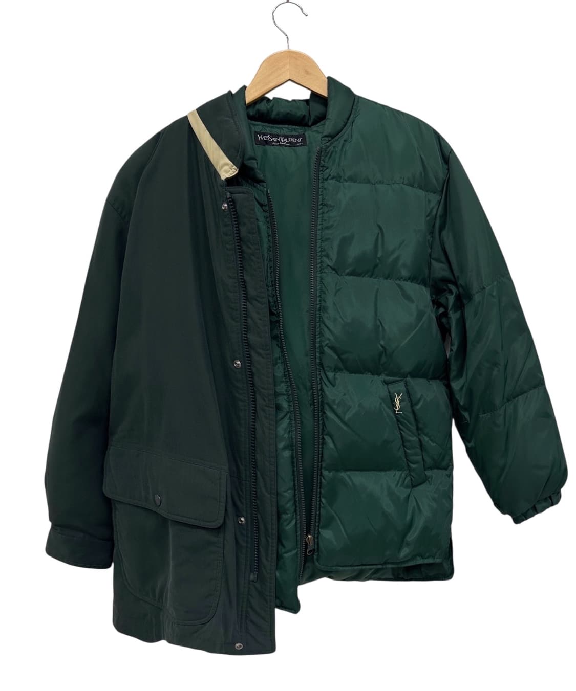90s YSL 생로랑 구스다운 패딩 다크그린 (L~XL) 상품이미지8