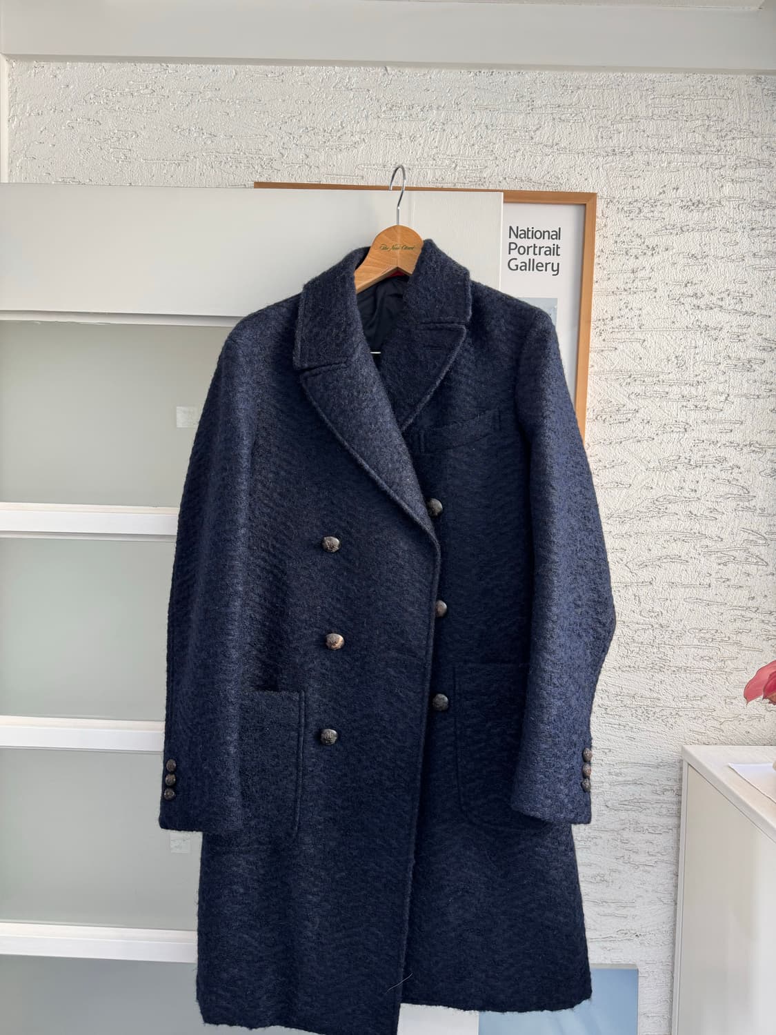 [Lansmere] 란스미어 헤링본 더블 코트 네이비 048 상품이미지1